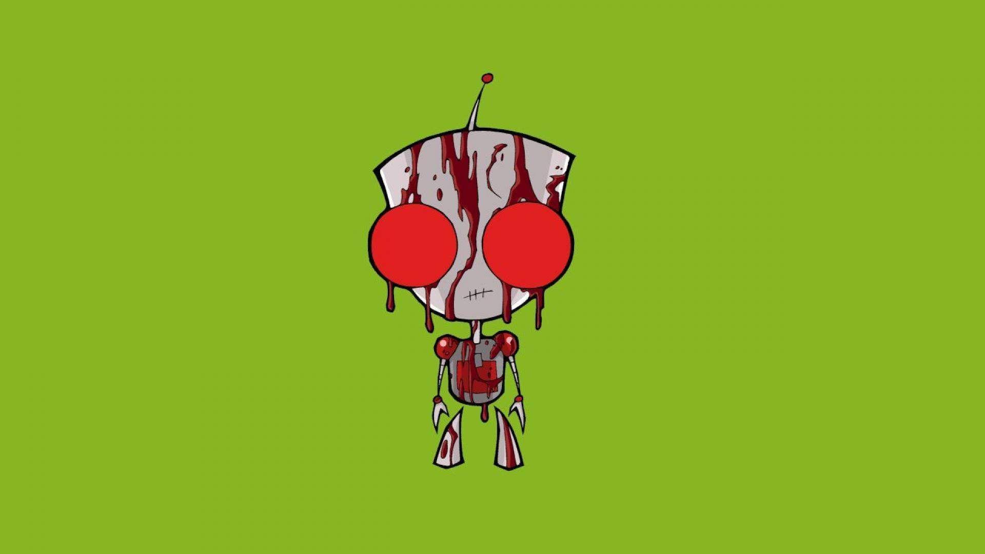 1920x1080 ART Desktop Wallpaper Robots invader zim blood gir cartoon