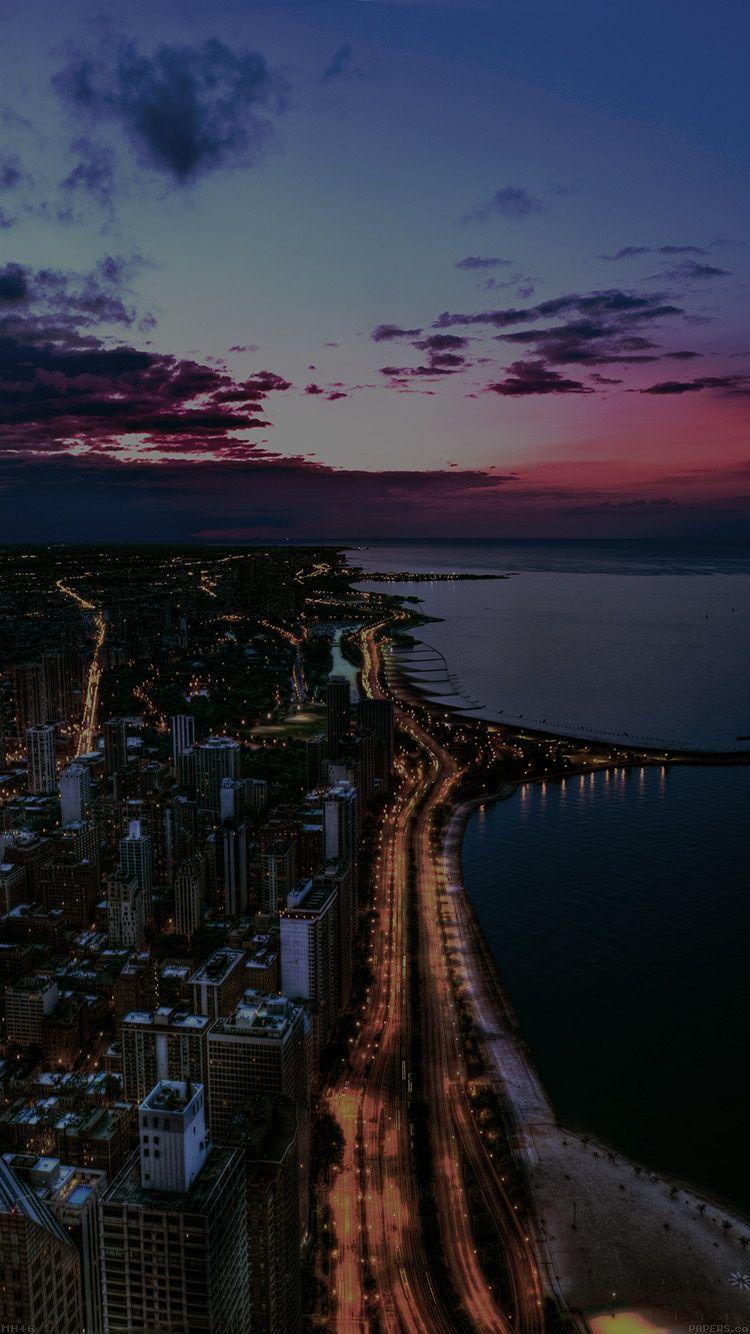 750x1334 iPhone7papers city night sky view scape dark