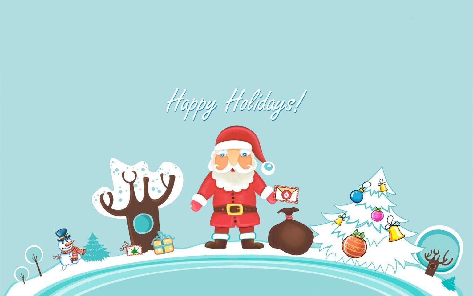 1536x960 Santa Cute Christmas Desktop Wallpaper
