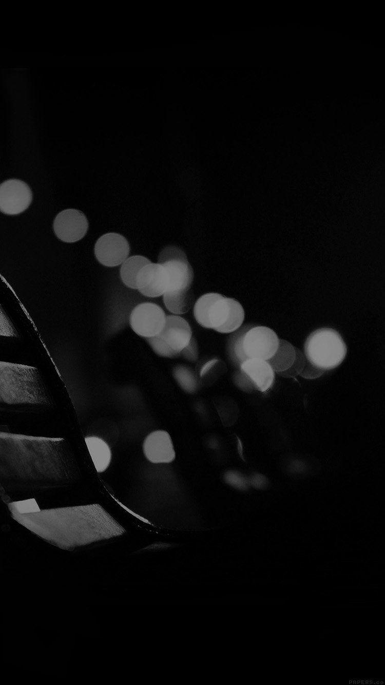750x1334 iPhone7papers street night bw dark lights bokeh