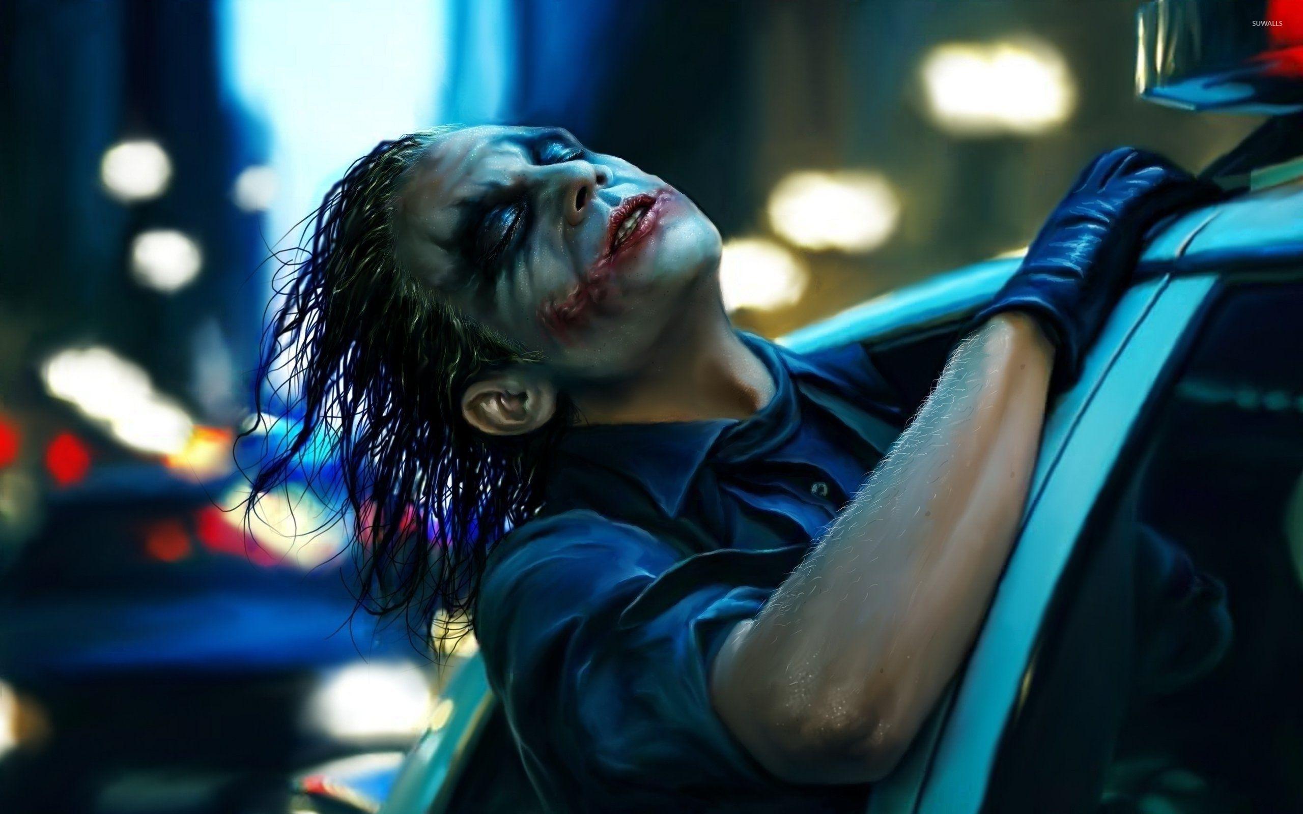 2560x1600 The Joker in a police car Dark Knight wallpaper