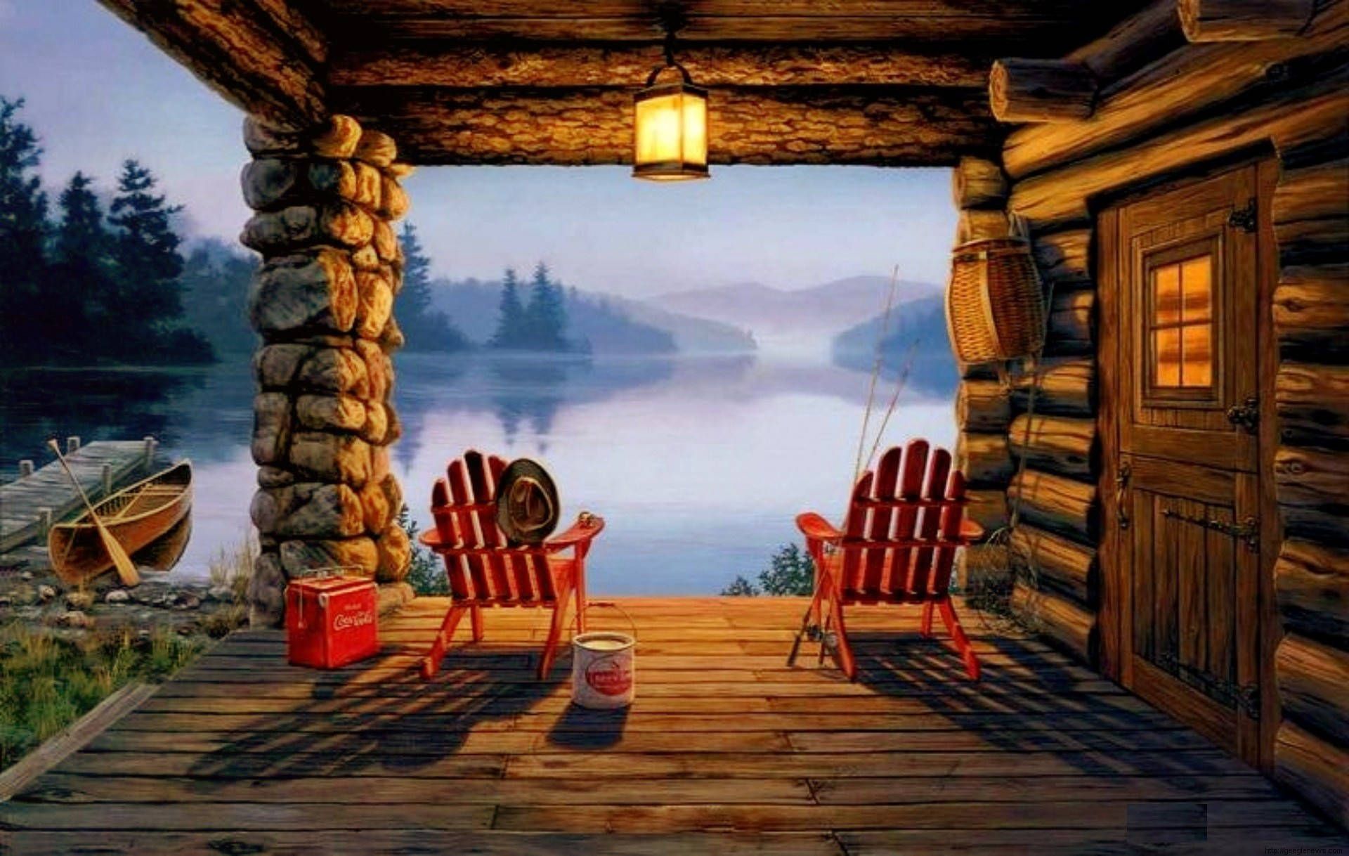 1920x1218 Wood House Wallpaper
