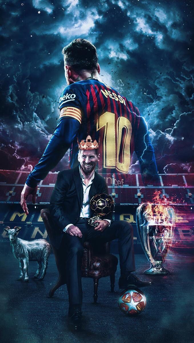 679x1199 Messi The Goat Wallpaper