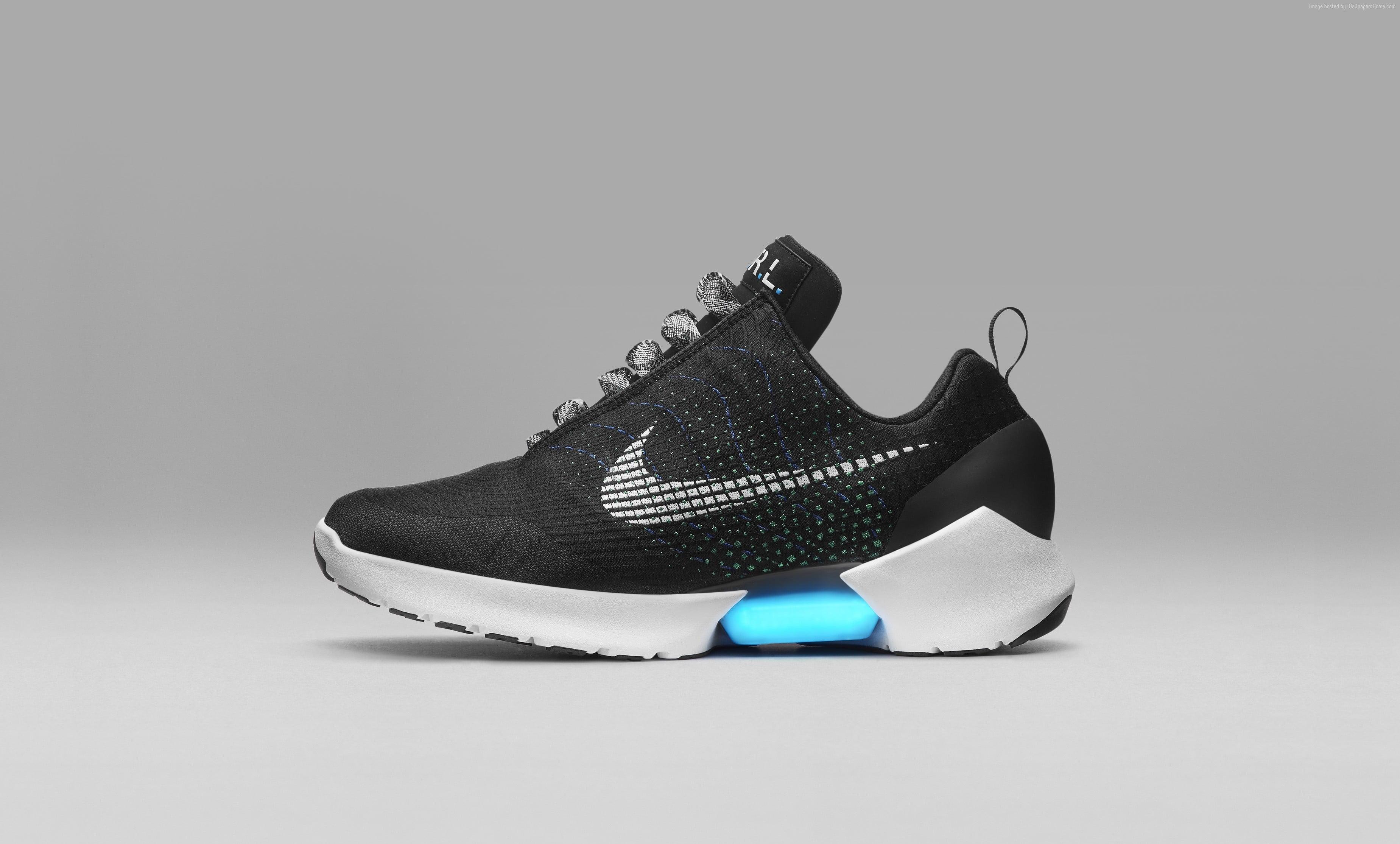 3699x2230 Men's Unpaired Black, White, And Blue Nike Low Top Basketball Shoe