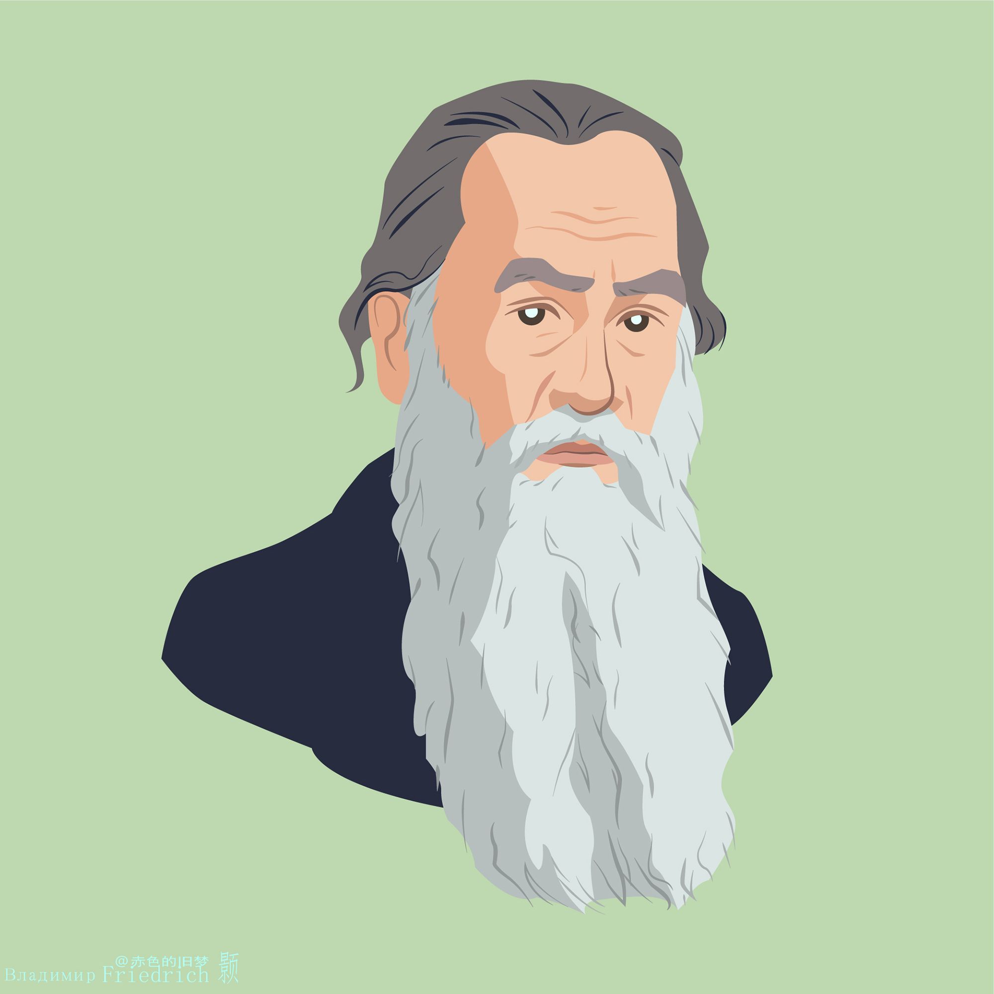 2000x2000 Flatdesign Writers Leo Tolstoy