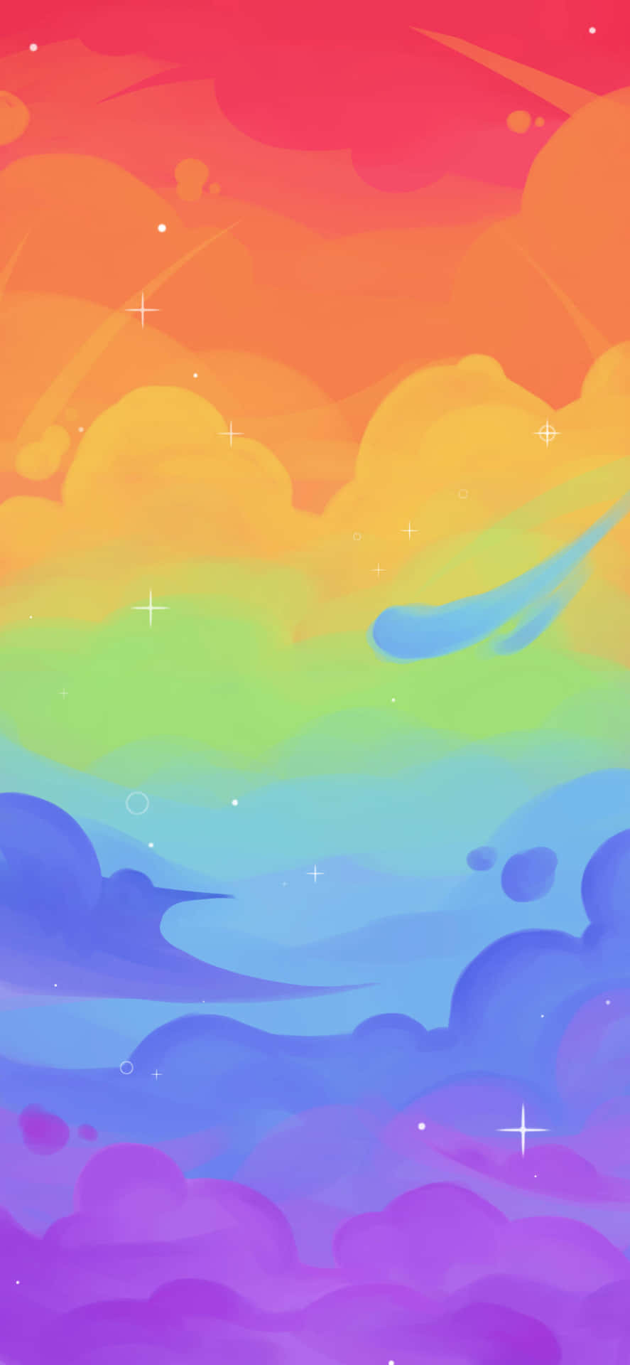 887x1920 Aesthetic Rainbow Mobile Wallpaper