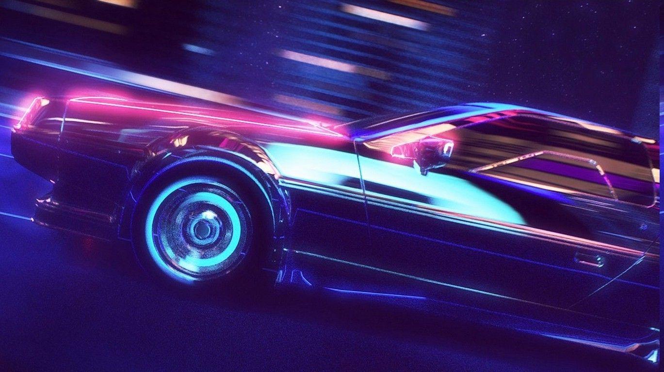 1369x768 RetroWave Wallpaper