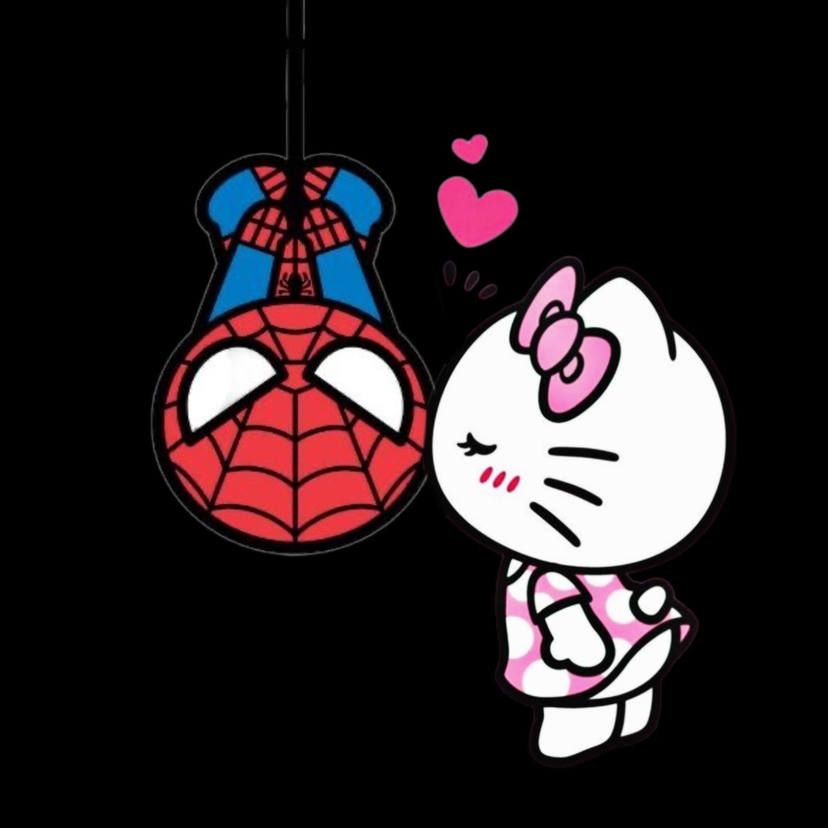 1200x1200 Spider Man And Hello Kitty Wallpaper