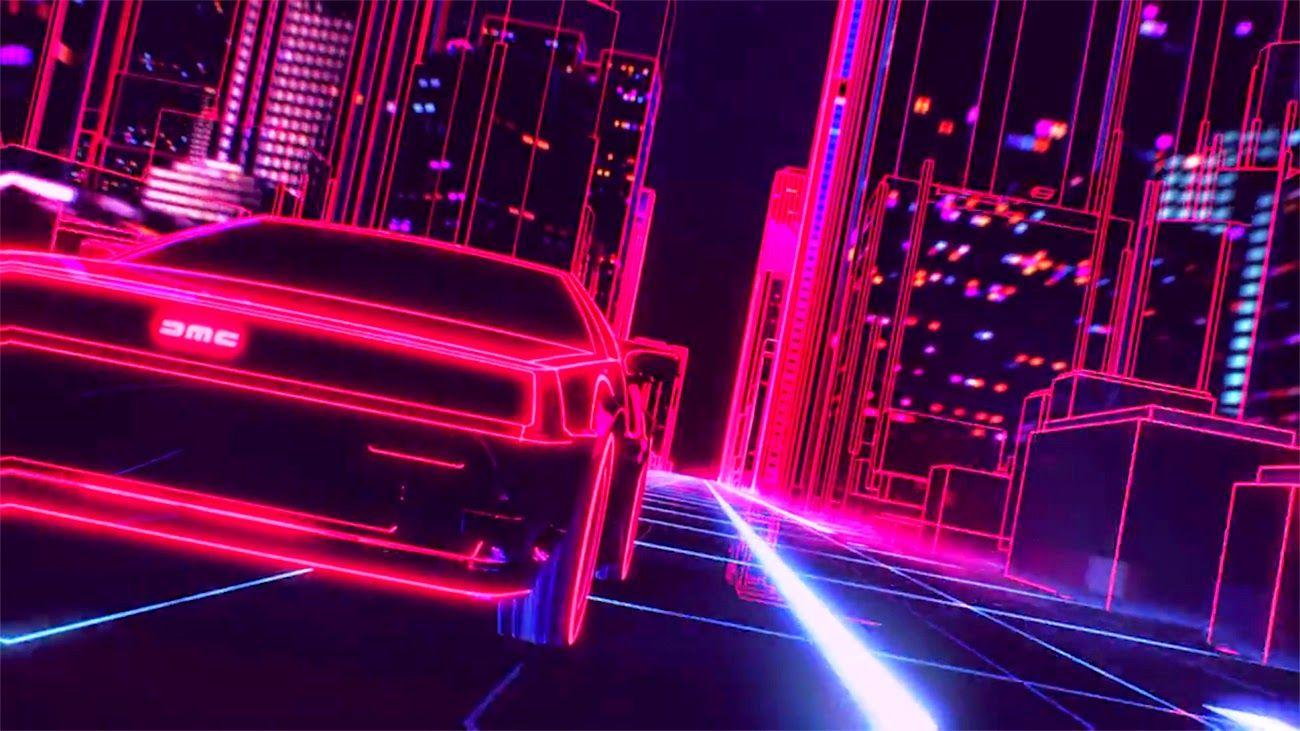 1300x731 80s Synthwave Free Wallpaper & Background