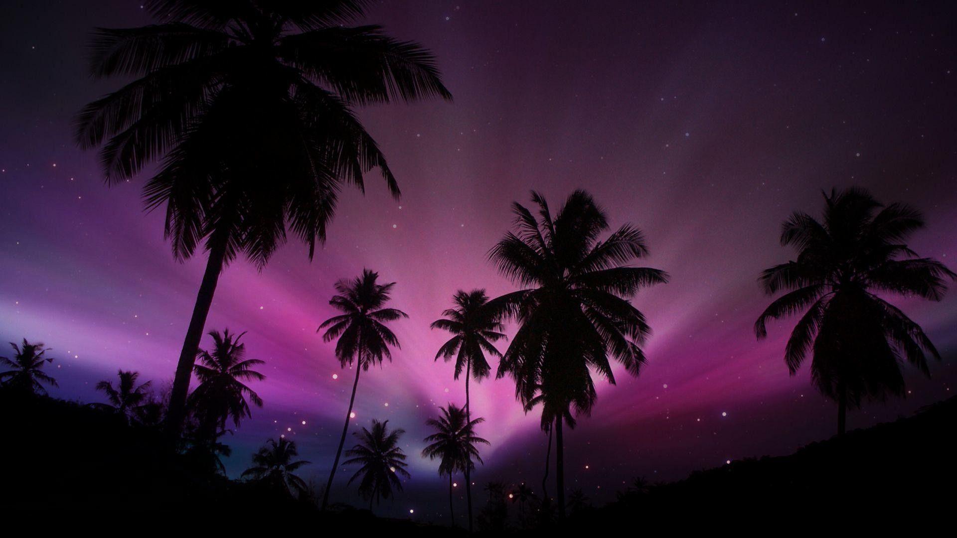 1920x1080 Purple Tree Wallpaper