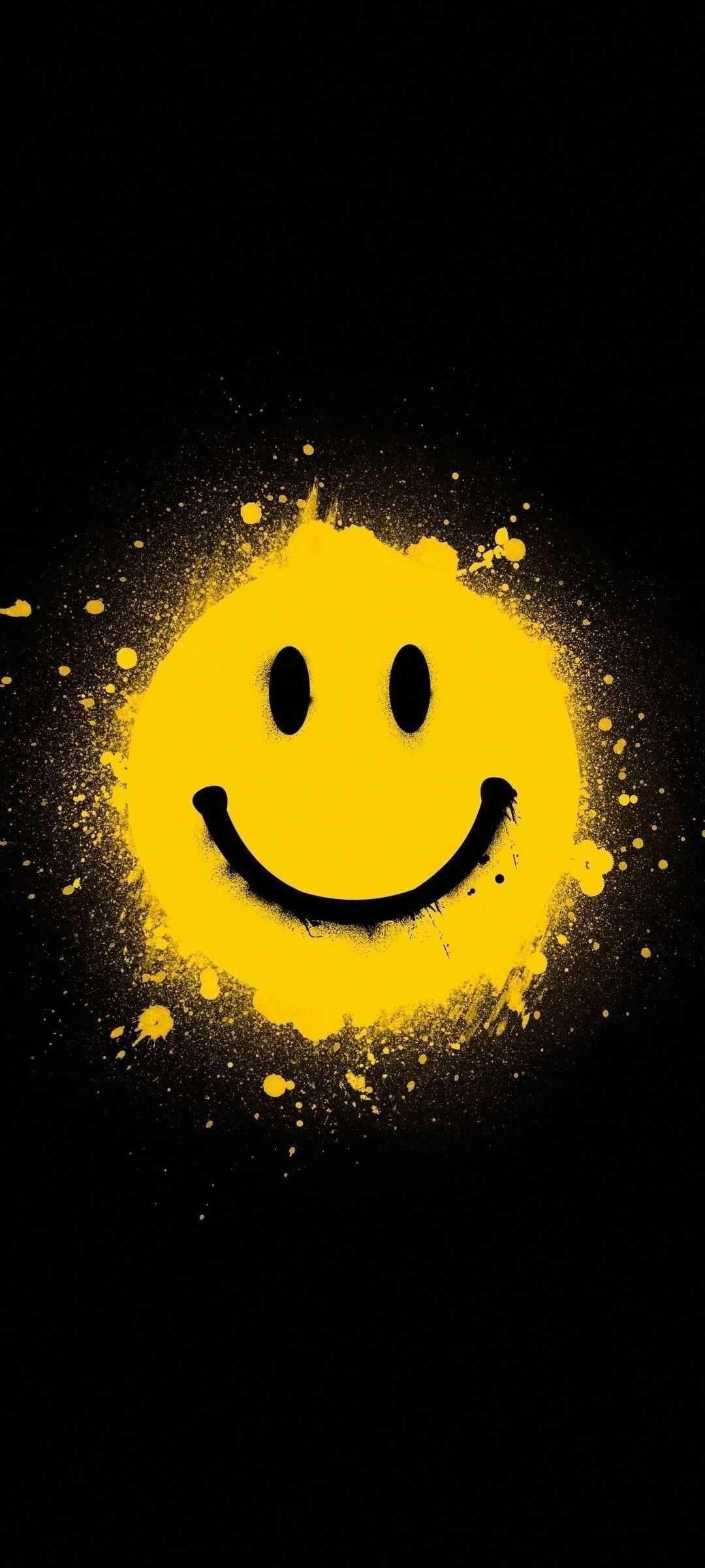 1080x2400 Yellow Happy Smiley Face Wallpaper