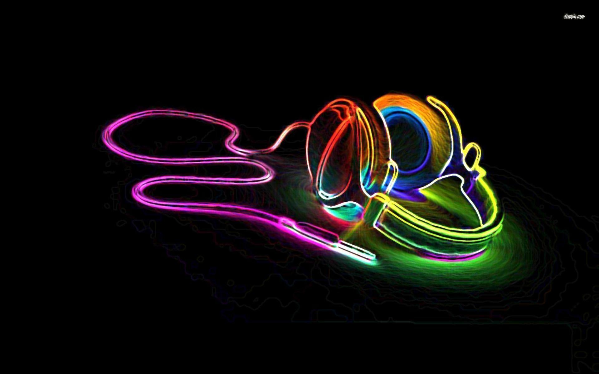1920x1200 Neon Headphones wallpaper wallpaper