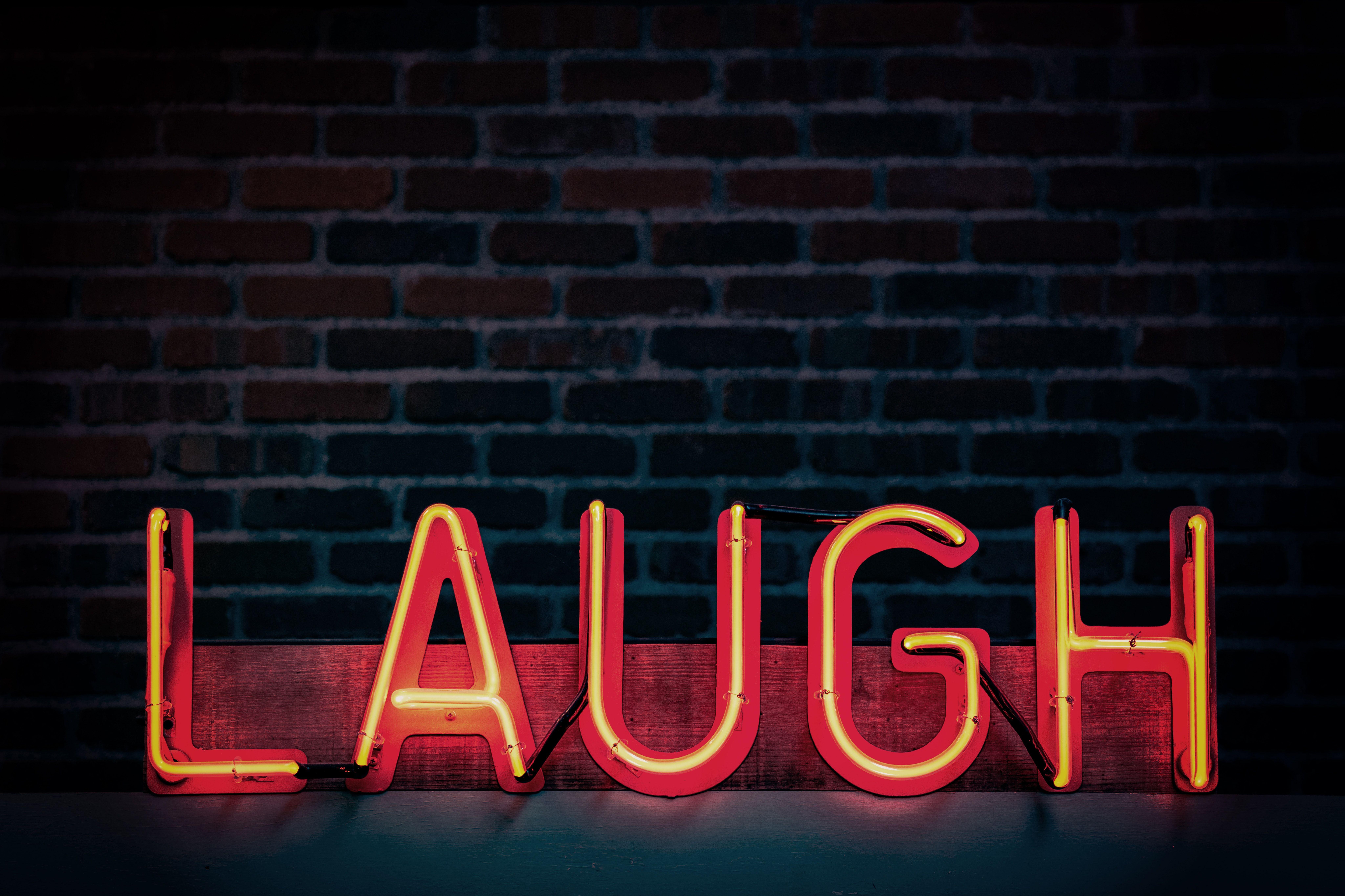 8192x5461 Laugh Neon Light Signage Turned On · Free