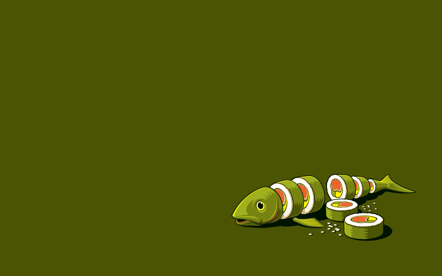 1440x900 Minimalistic vectors funny sushi Threadless wallpaperx900
