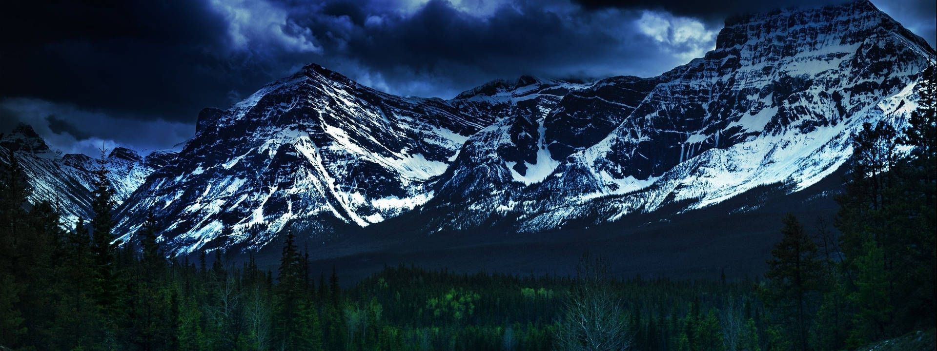 1920x720 Download free Snow Mountain Forest Dual