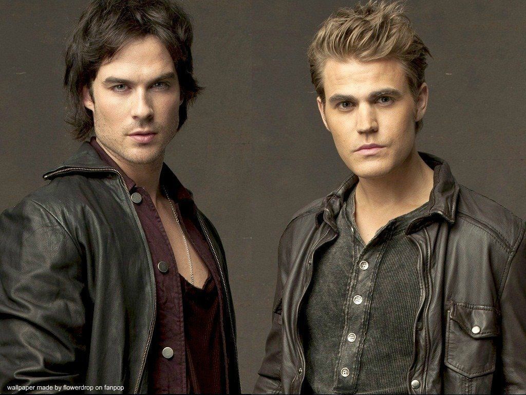 1024x768 Damon and Stefan Salvatore Wallpaper
