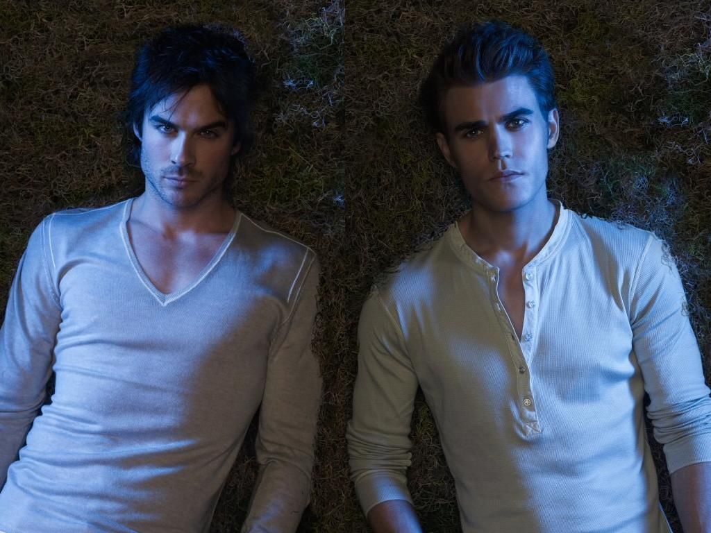 1024x768 Paul Wesley as the Salvatore Brothers