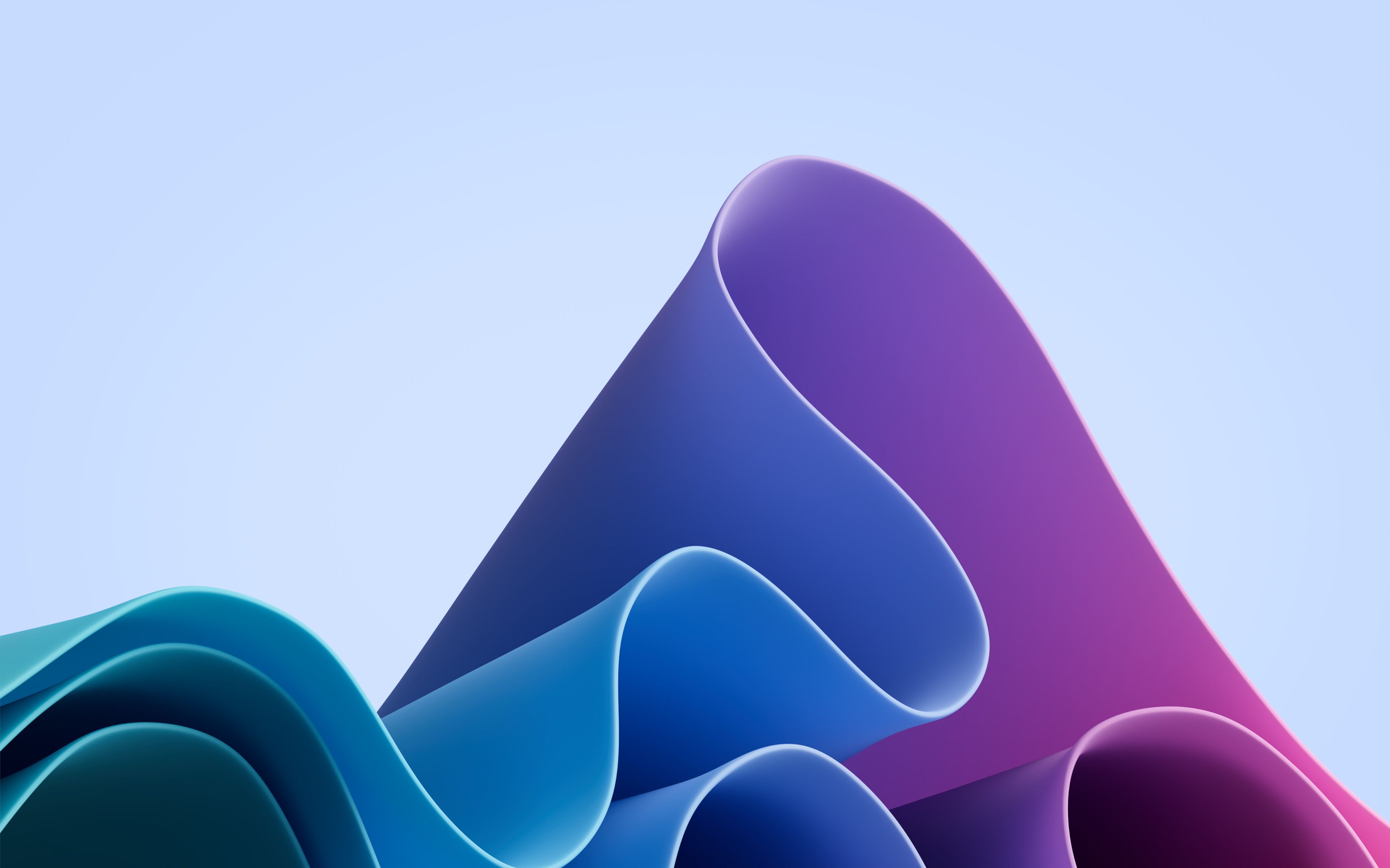 3840x2400 New Windows 11 Color Waves Theme Wallpaper (light & dark versions, 4K original from Microsoft)