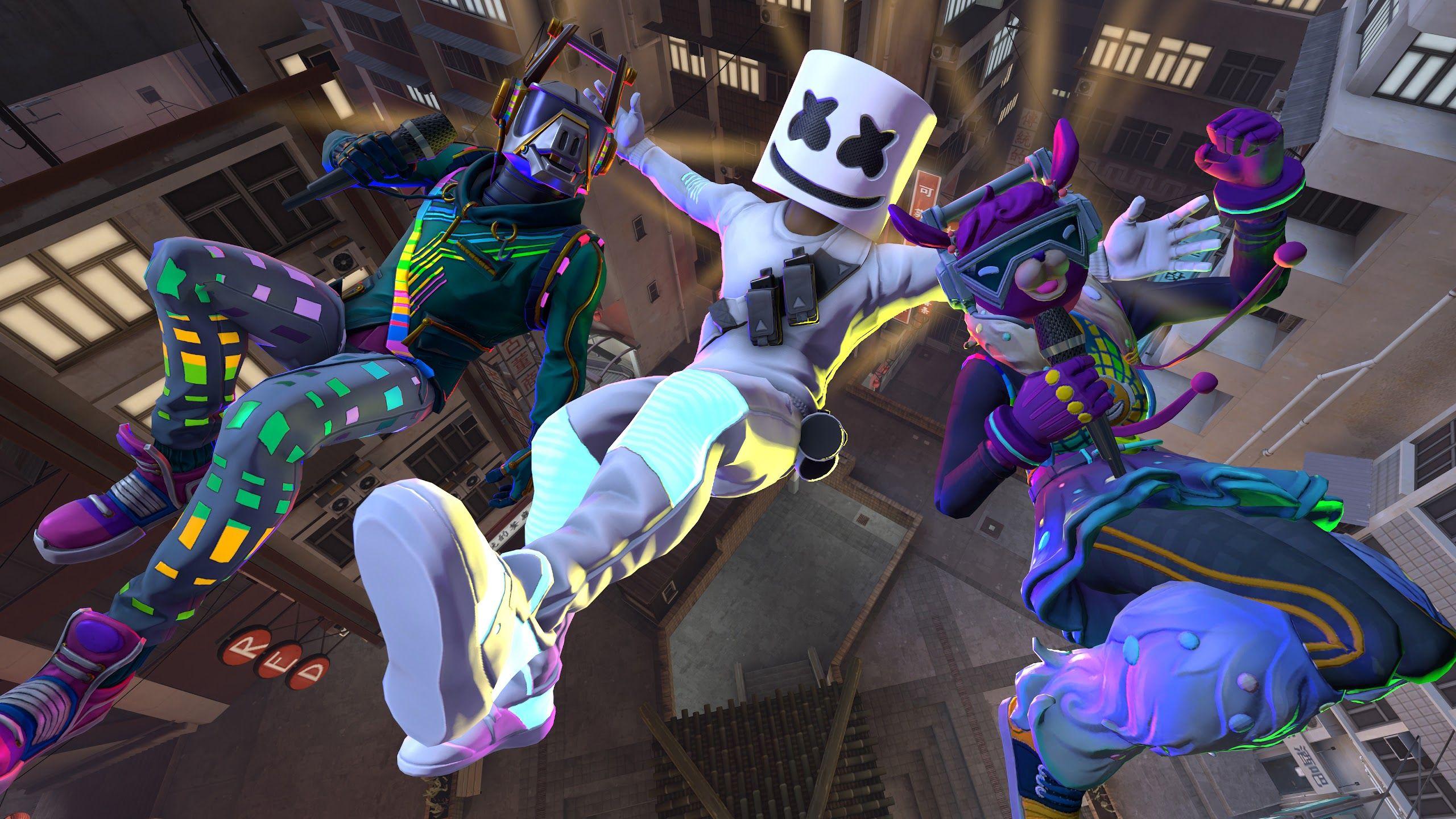 2560x1440 Fortnite Battle Royale Marshmello DJ Yonder DJ Bop 4K Wallpaper