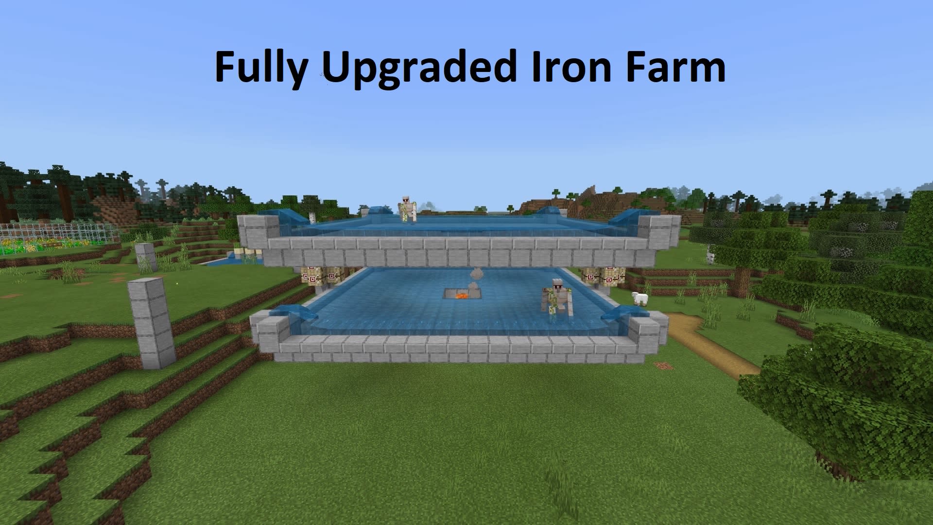 1920x1080 iron farm in your minecraft bedrock