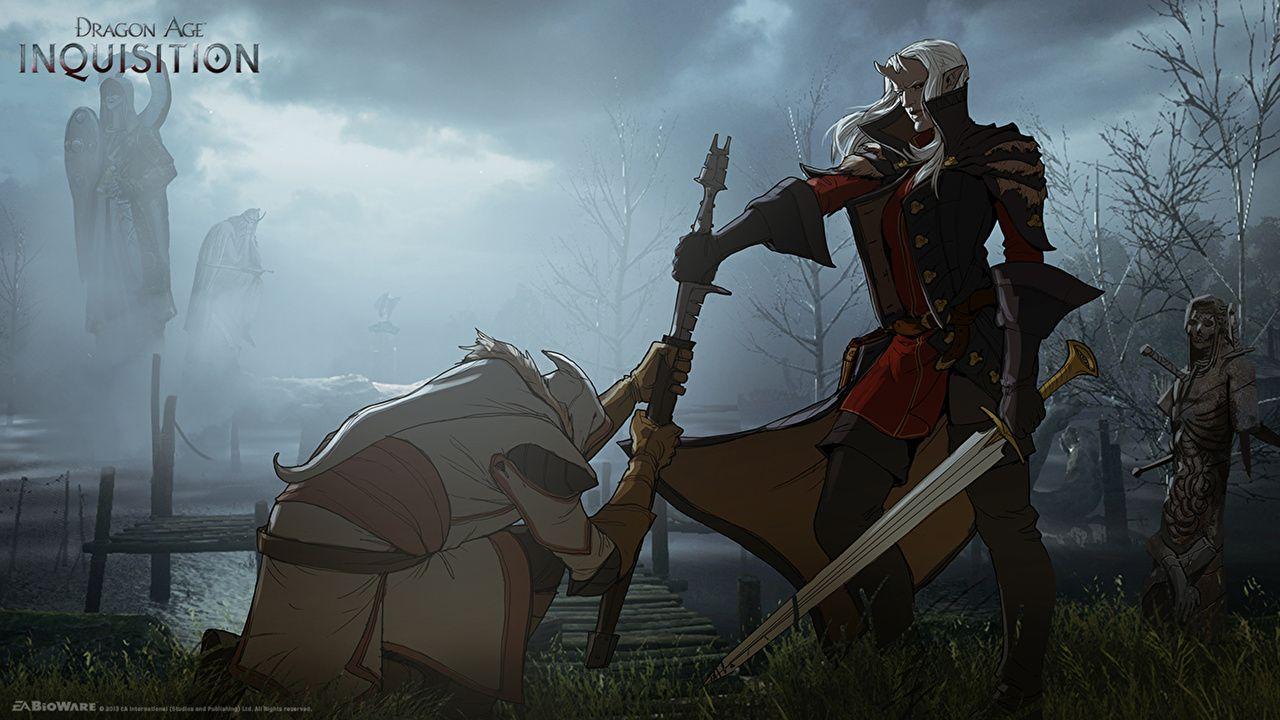1280x720 Wallpaper Dragon Age Swords Elves Inquisition Games