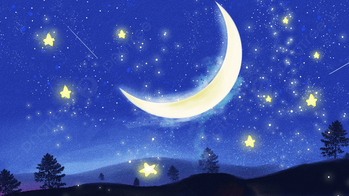 1200x675 Moon Star Snow Stars Background