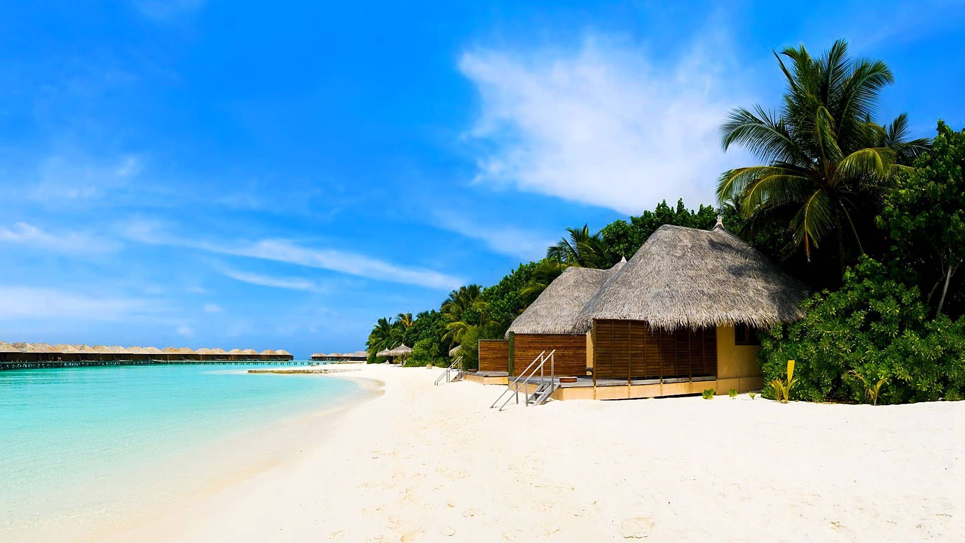 1920x1080 Beach House Wallpaper