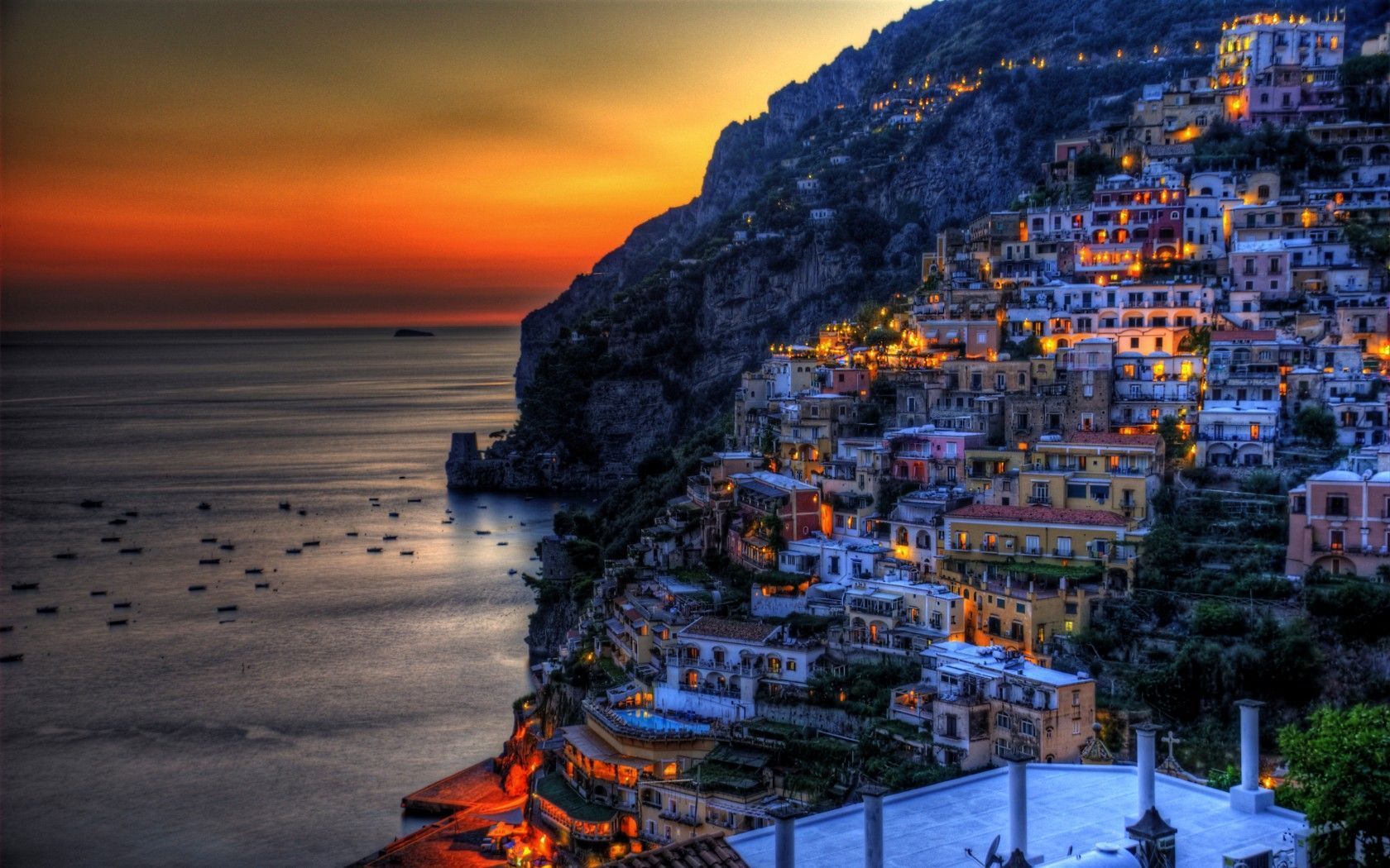 1680x1050 HD desktop wallpaper: Night, Italy