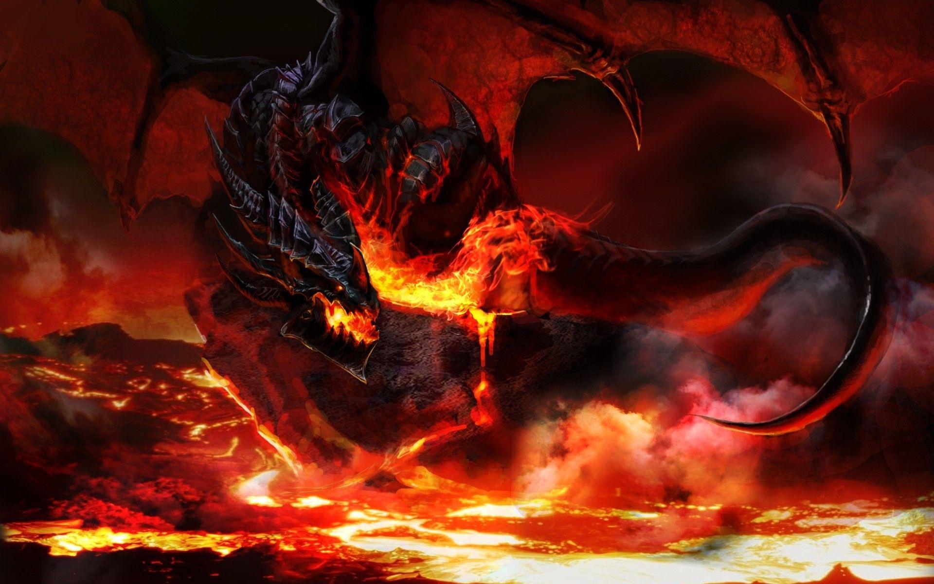 1920x1200 Fire Dragon Wallpaper