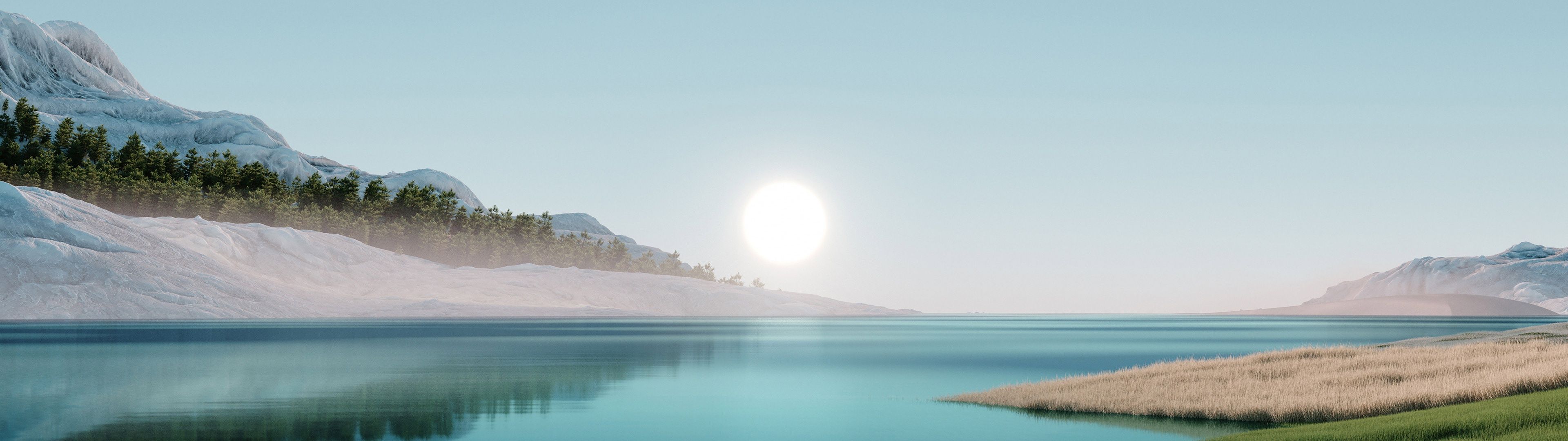 3840x1080 Windows 11 Wallpaper 4K, Landscape