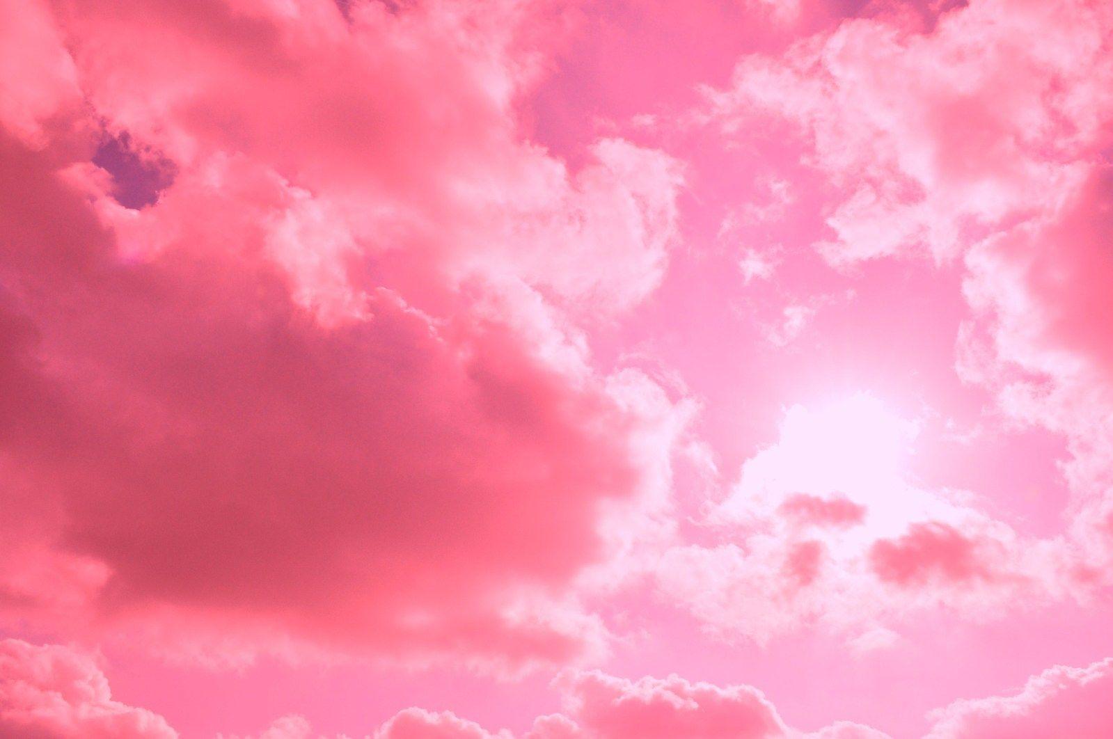 Pink Background With Clouds gambar ke 12