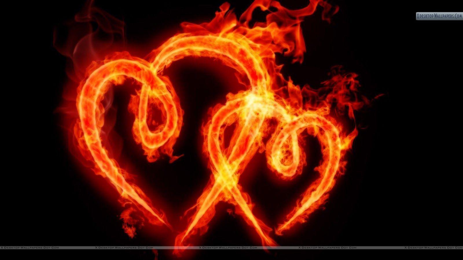 Download Cool Fire Heart Wallpaper | Wallpapers.com