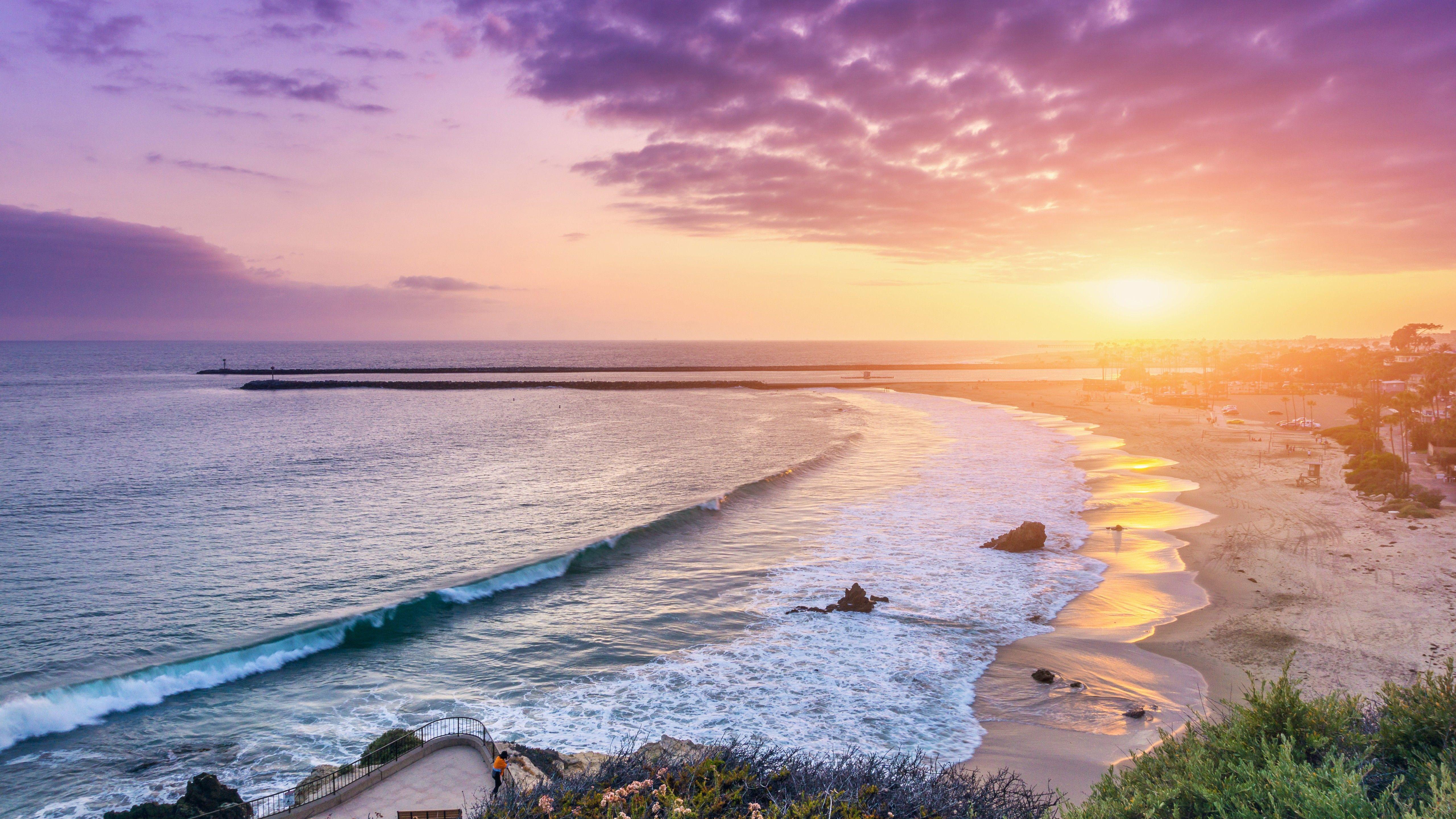 Aesthetic Sunset Beach Wallpaper Download  MobCup