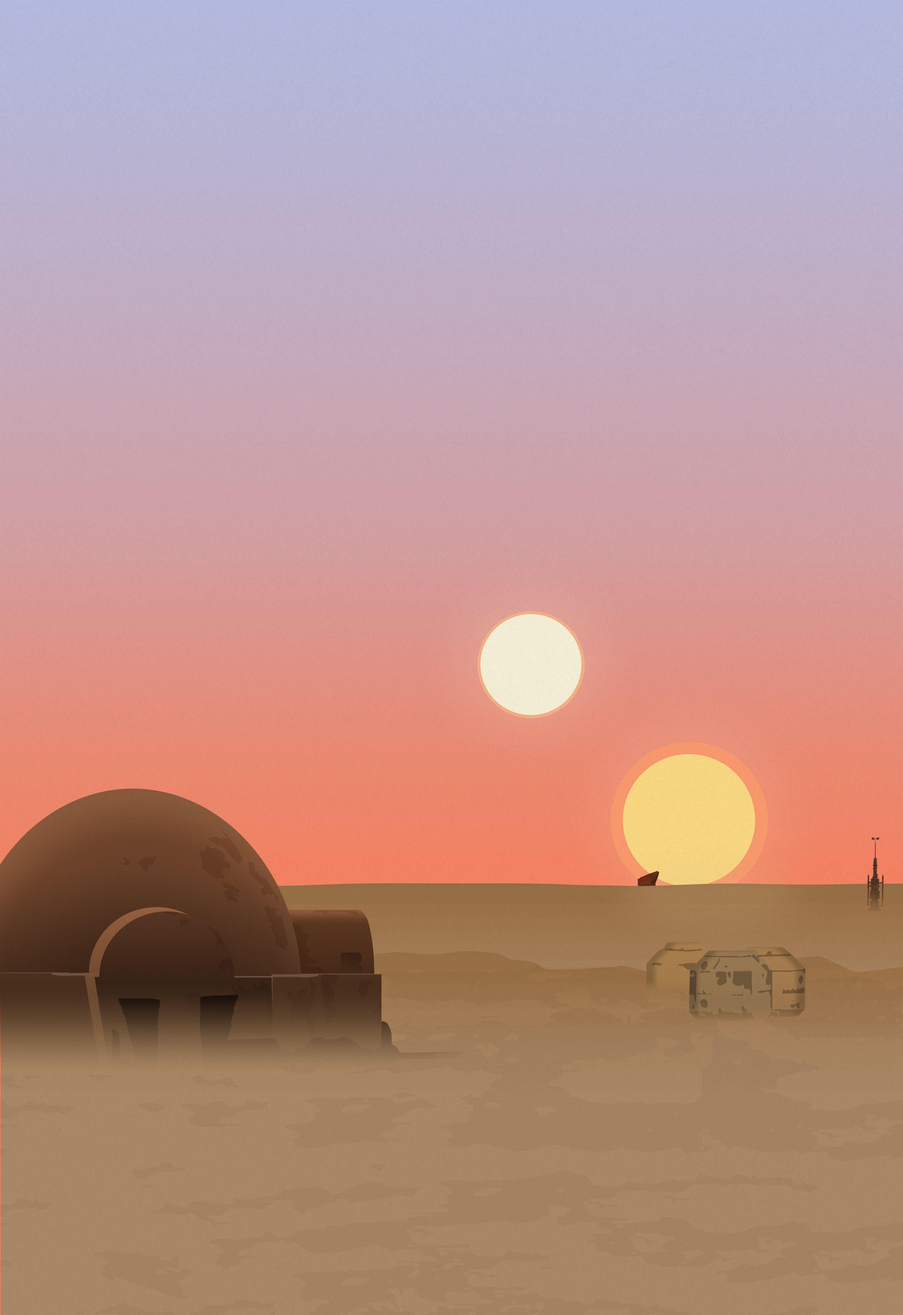 Minimalist Tatooine Wallpapers - Top Free Minimalist Tatooine Backgrounds - WallpaperAccess