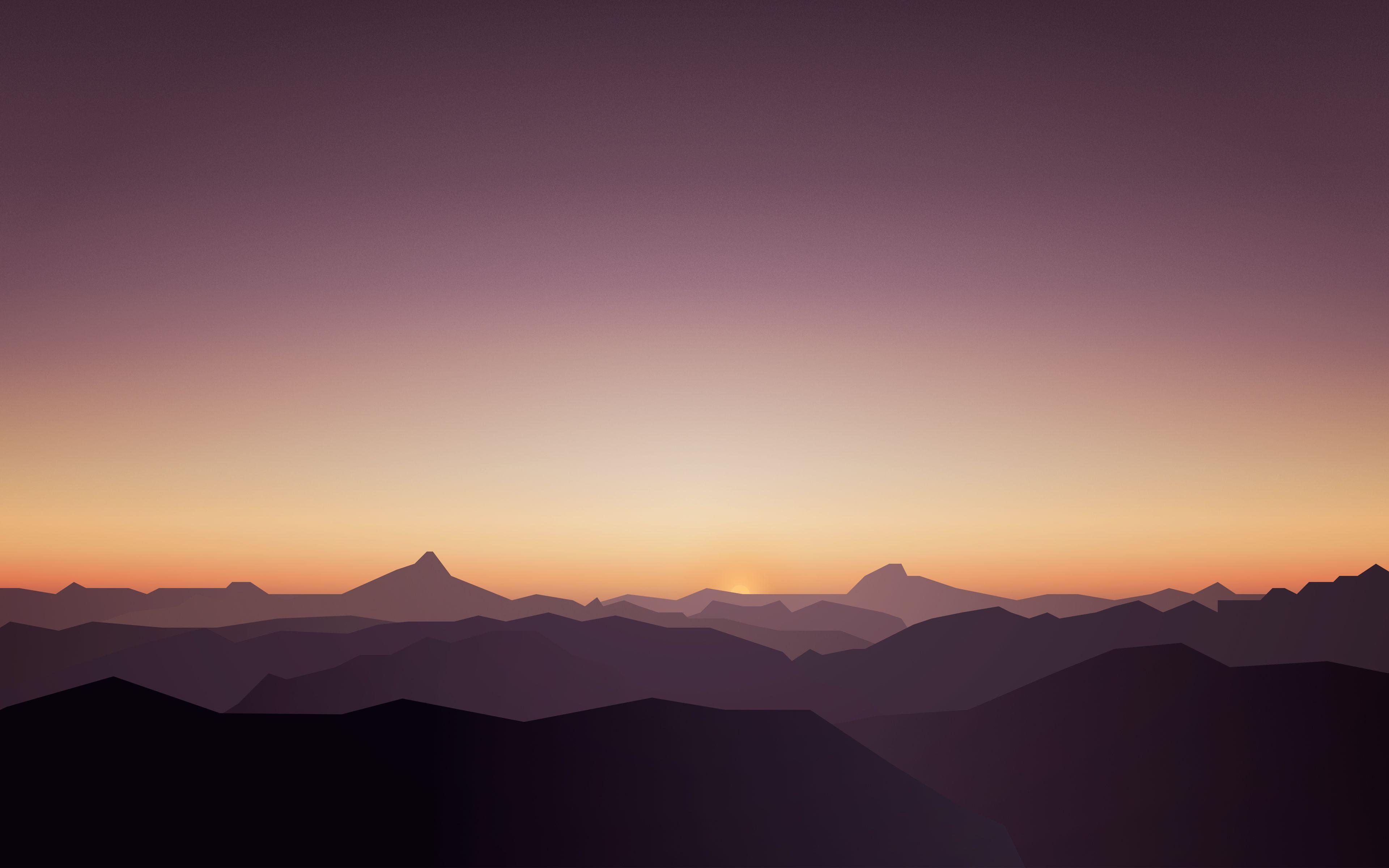 3840x2400 Calm Sunset Mountains 5K Wallpaper