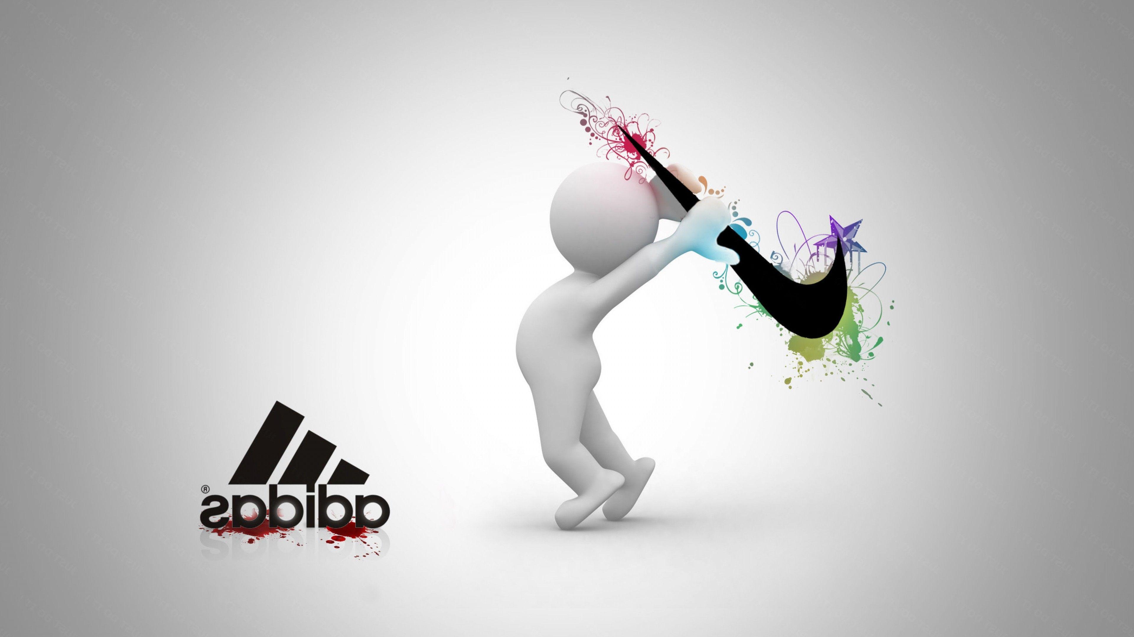 3840x2160 Nike vs Adidas, HD Logo, 4k Wallpaper, Image, Background