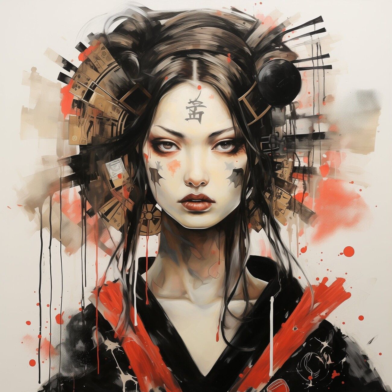1300x1300 japanese woman v1 Wall Mural