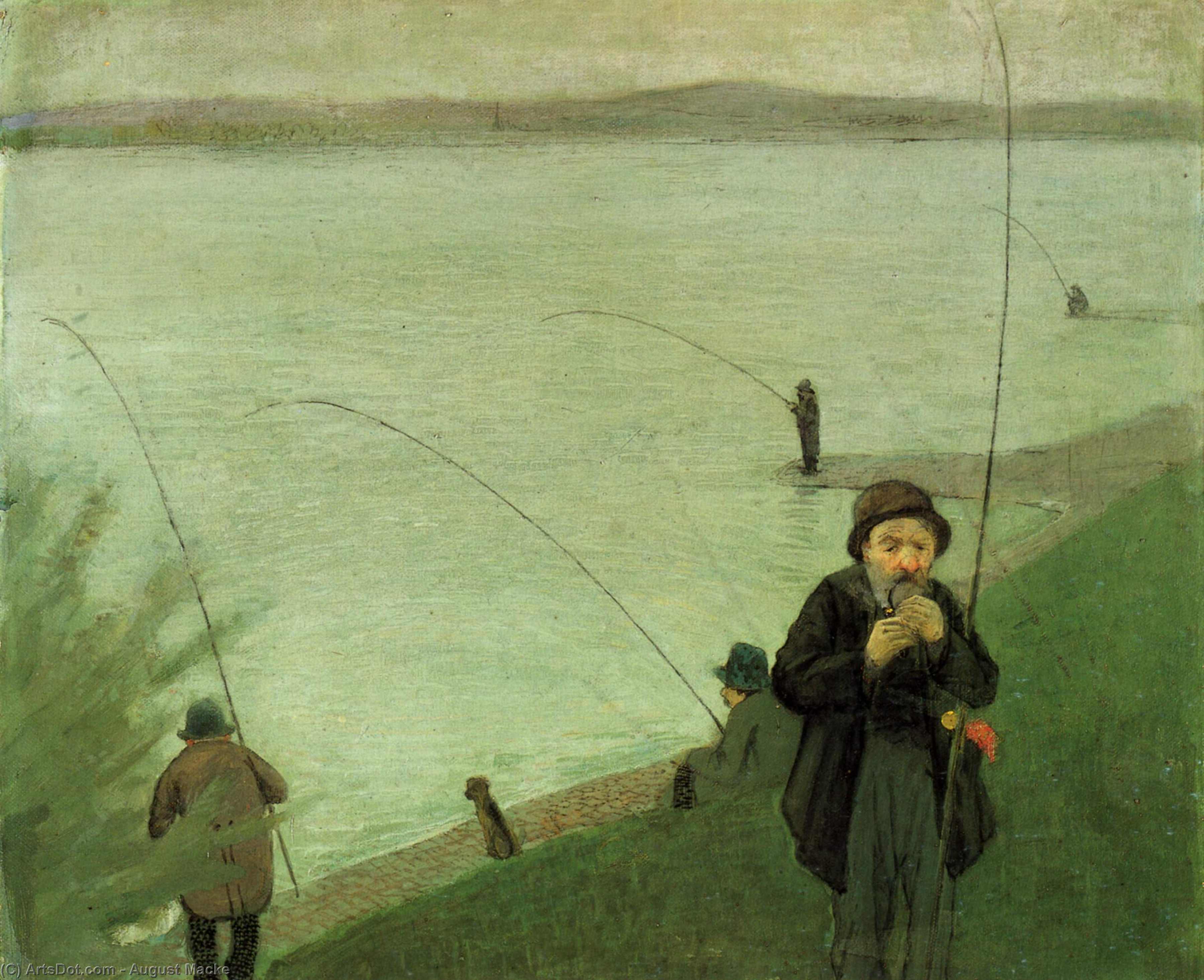 3600x2932 Oil Painting Replica Anglers on