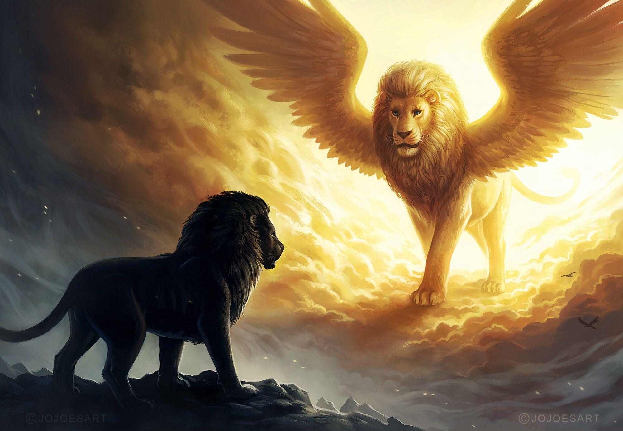 2000x1382 Lion King Spiritual Dark Fantasy, Động vật HD, Hình nền 4k