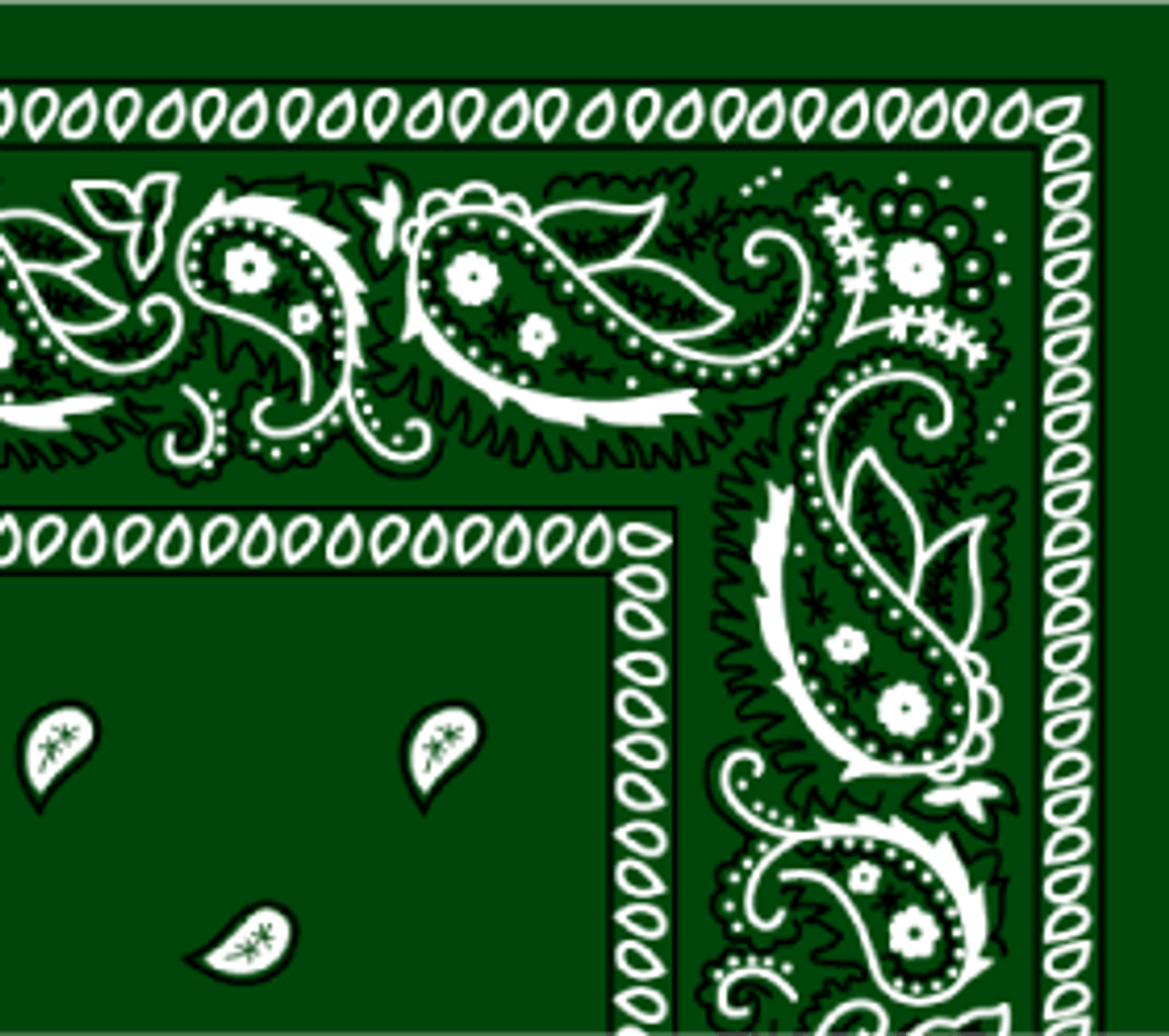 1280x1134 Bandana Paisley Hunter Green
