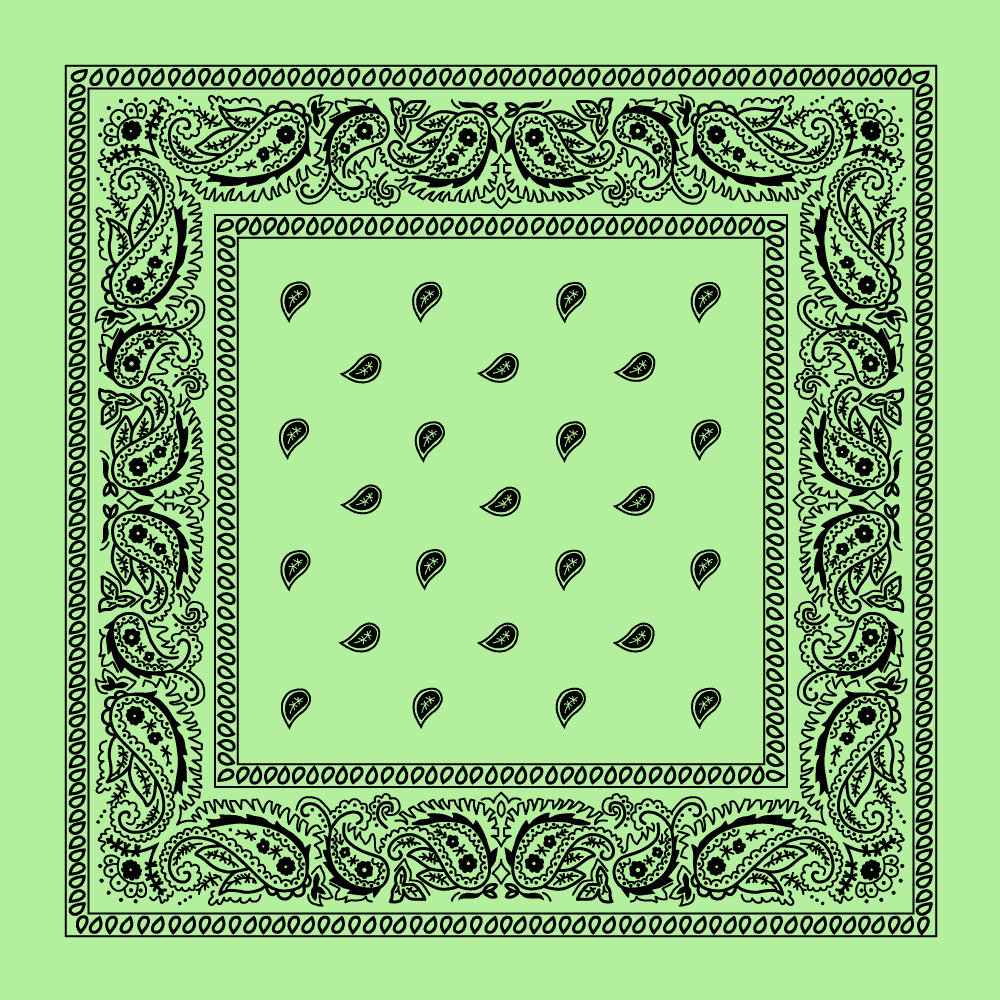 1000x1000 Mint Green Paisley Bandana