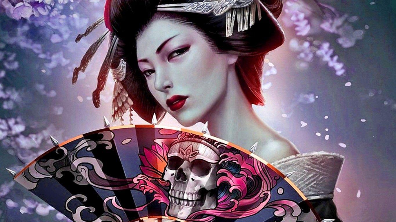 1366x768 Japanese Woman Wallpaper