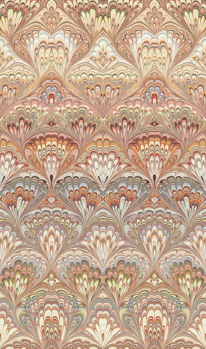 707x1200 Taichung Orange Ogee Wallpaper