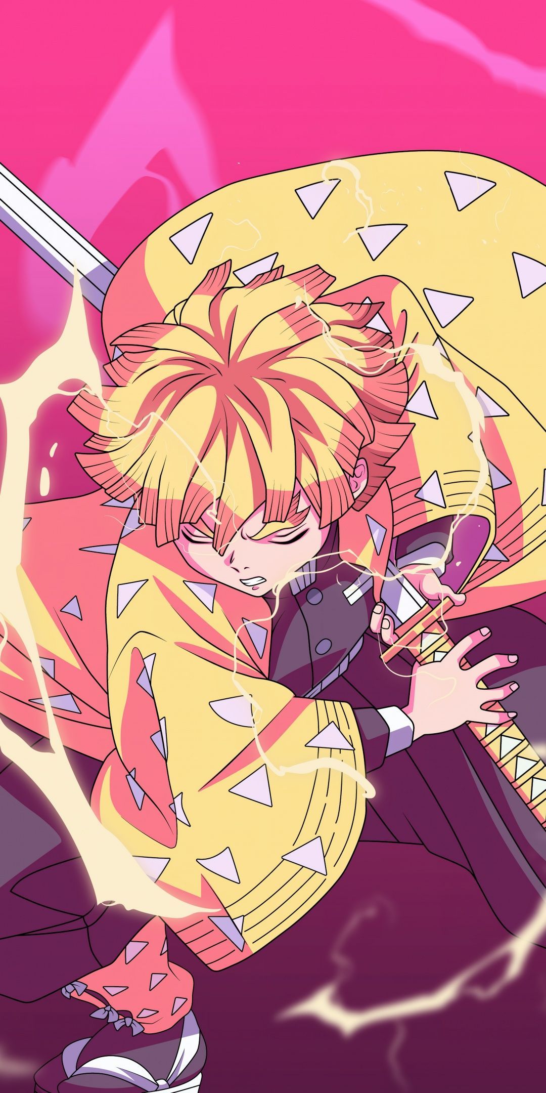 1080x2160 Zenitsu Agatsuma Wallpaper 4K, Demon