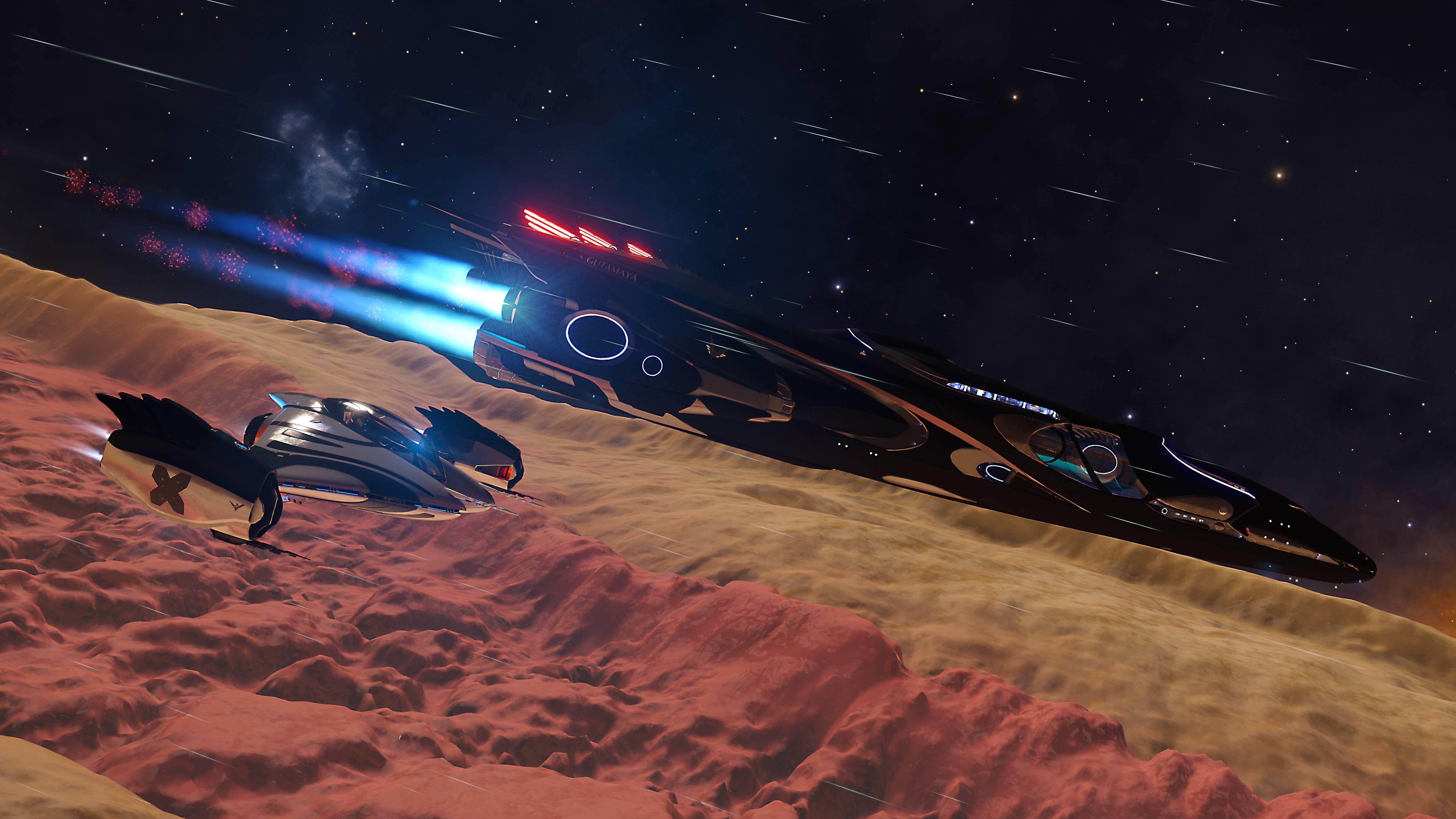 5465x3074 The Imperial Cutter and it's fighter in Elite Dangerous [5465x3074]. Dangerous, Fighter, Elite
