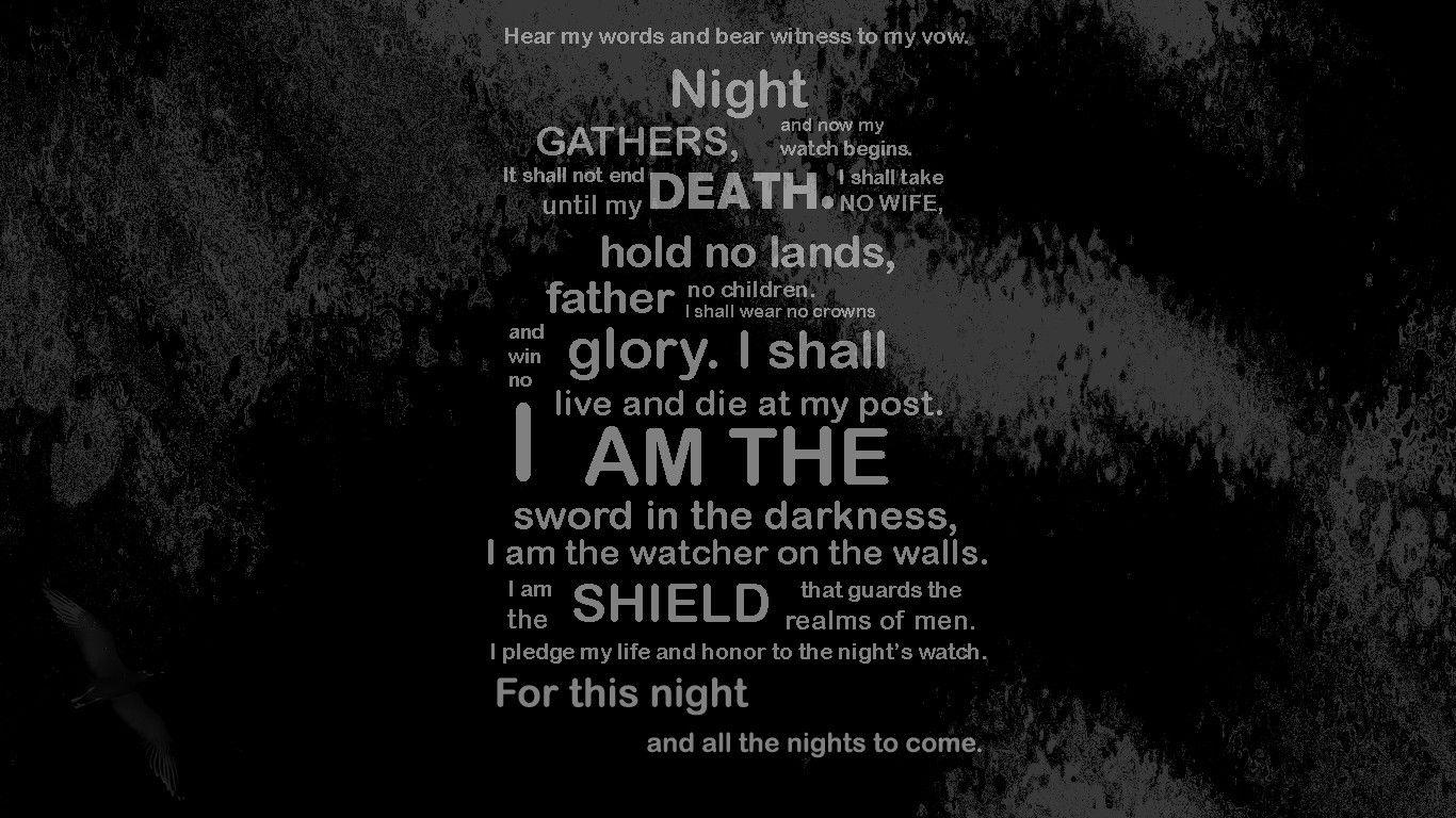 1366x768 Game Of Thrones, Night, Crow, Nights Watch, Typography Wallpaper HD / Desktop and Mobile Background
