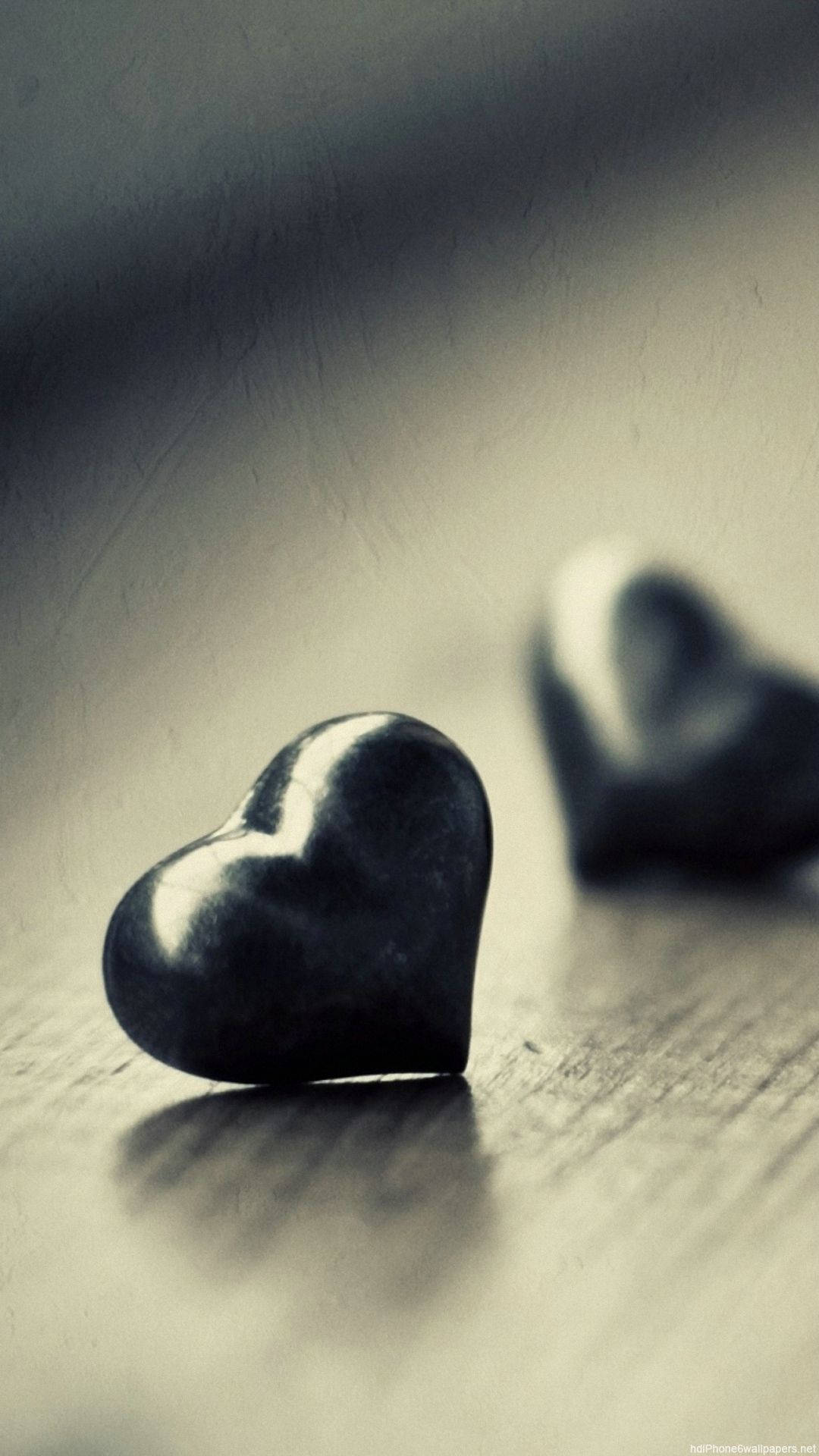 1080x1920 Black Love Heart Stone Wallpaper