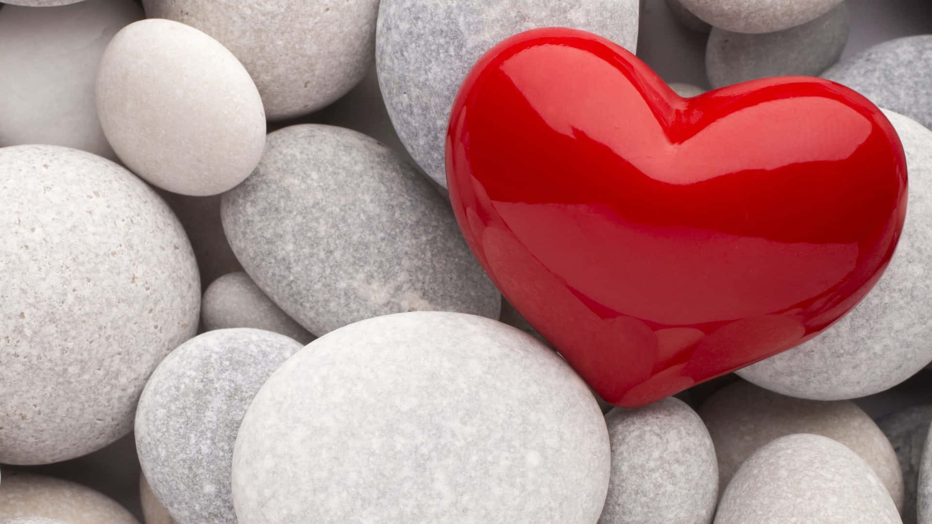 1920x1080 Red Heart Stone Love Background