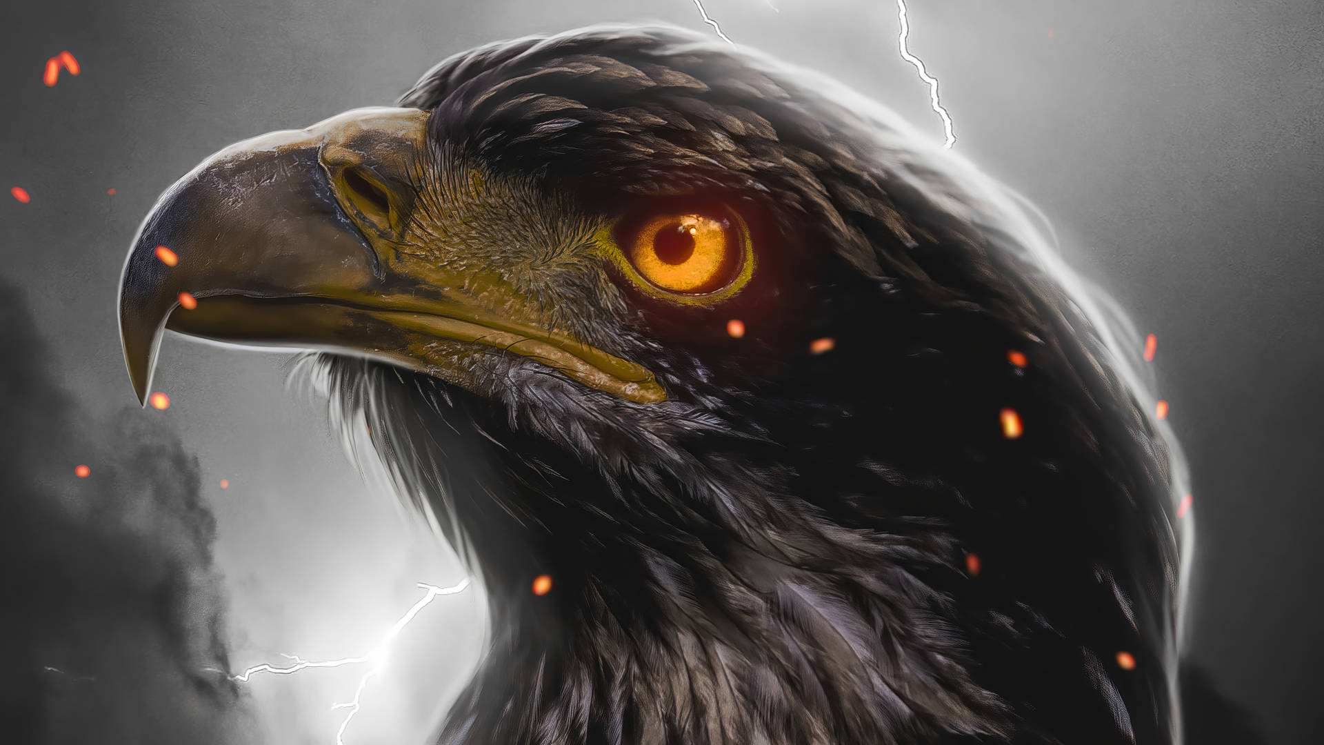 1920x1080 Golden Eye Digital Art Wallpaper