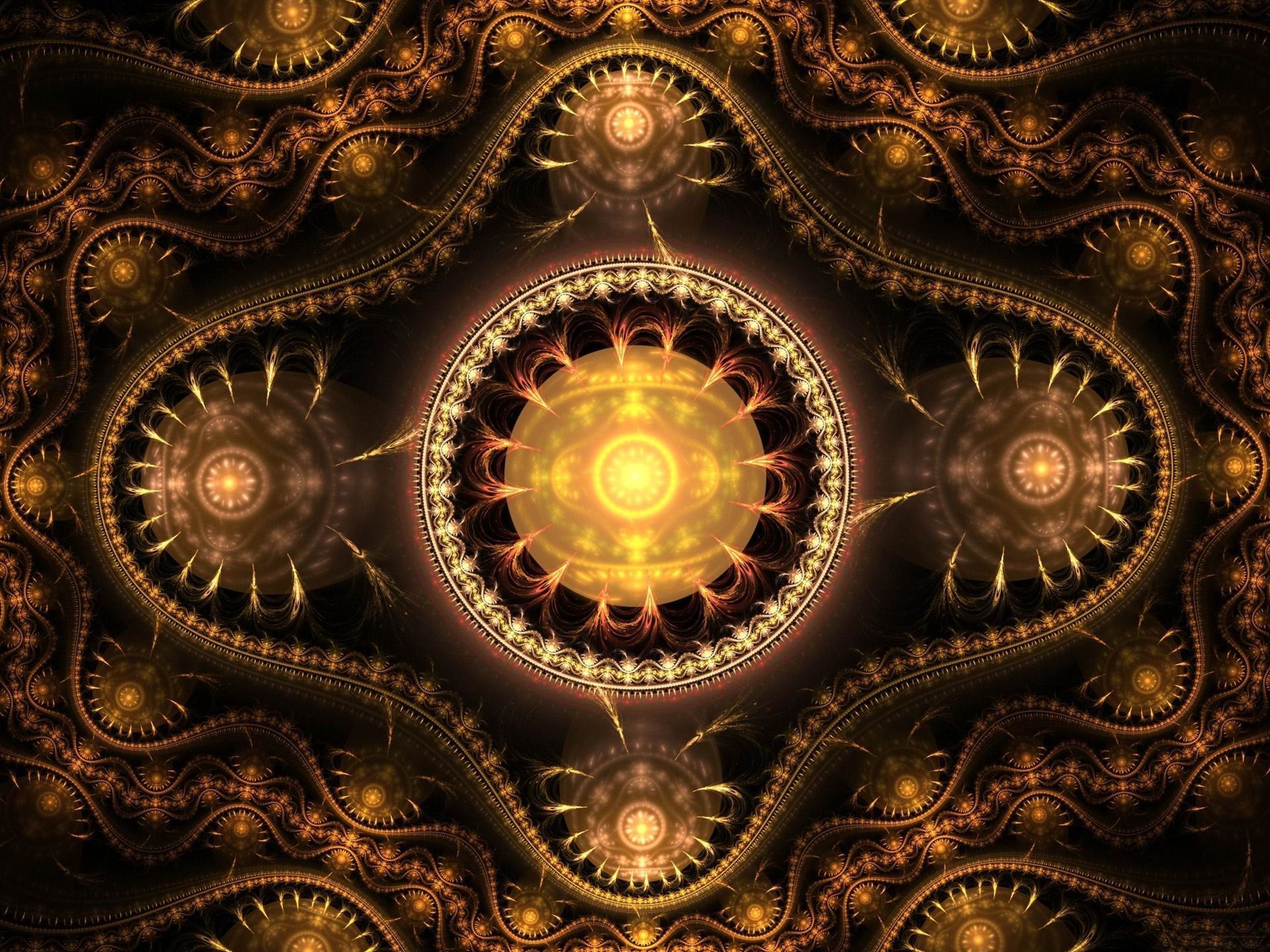 1920x1440 Golden Eye Abstract Design Wallpaper